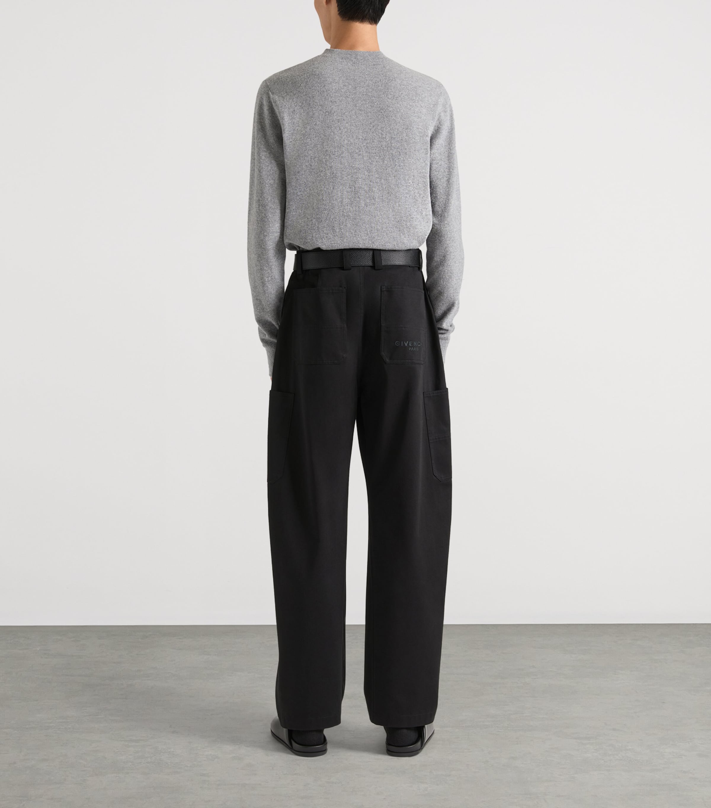 Givenchy Mens Cotton Couture Seam Trousers Black Image 4