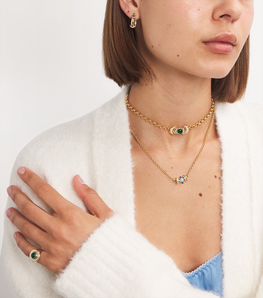 L'ATELIER NAWBAR Yellow Gold, Diamond and Malachite Venus Lot N*91 Necklace Yellow Gold Image 4