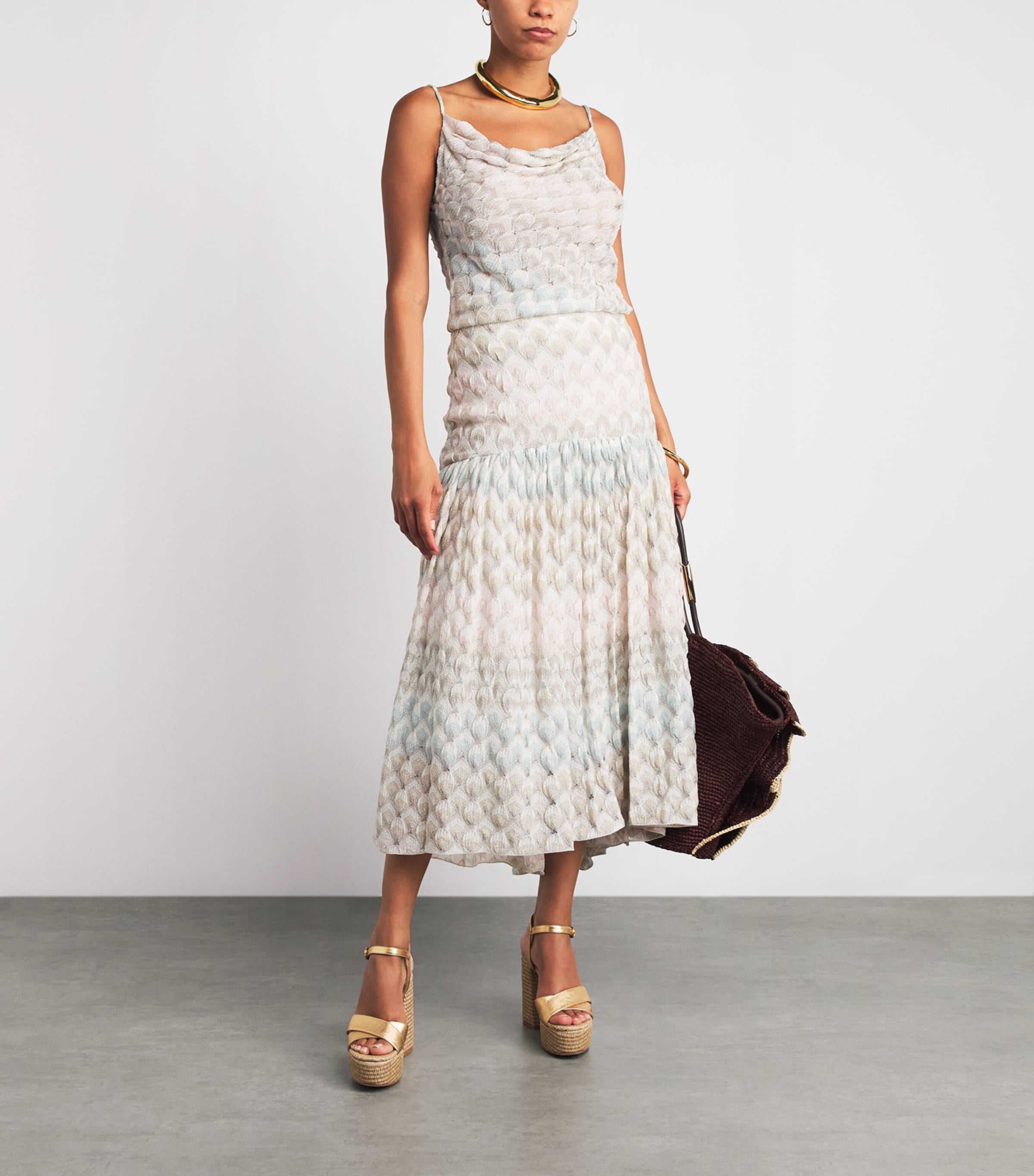 Missoni Womens Lamé Lace Motif Midi Skirt Smsqb Multi B/p/w/y Image 2