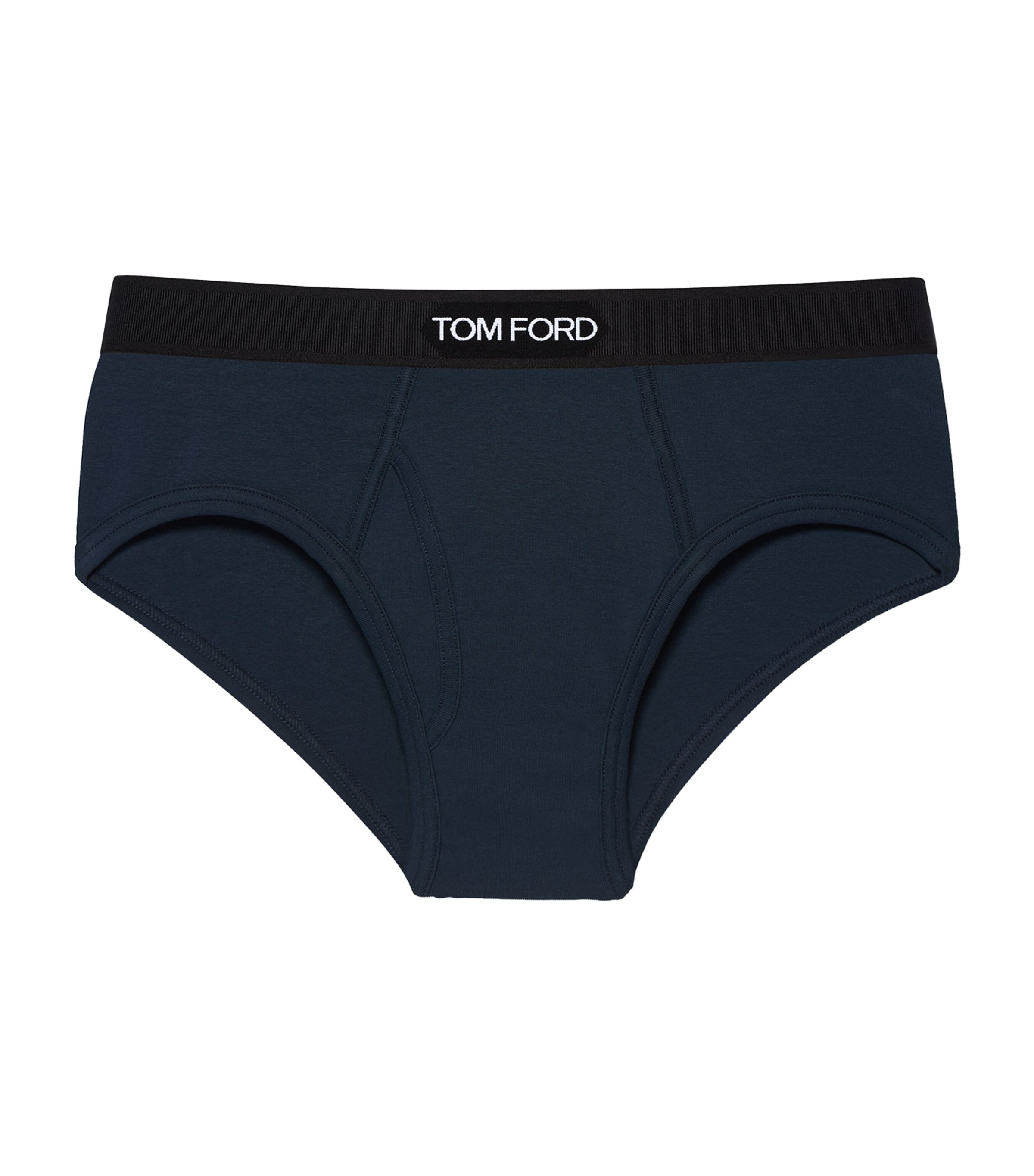 Tom Ford Cotton Blend Briefs In Navy