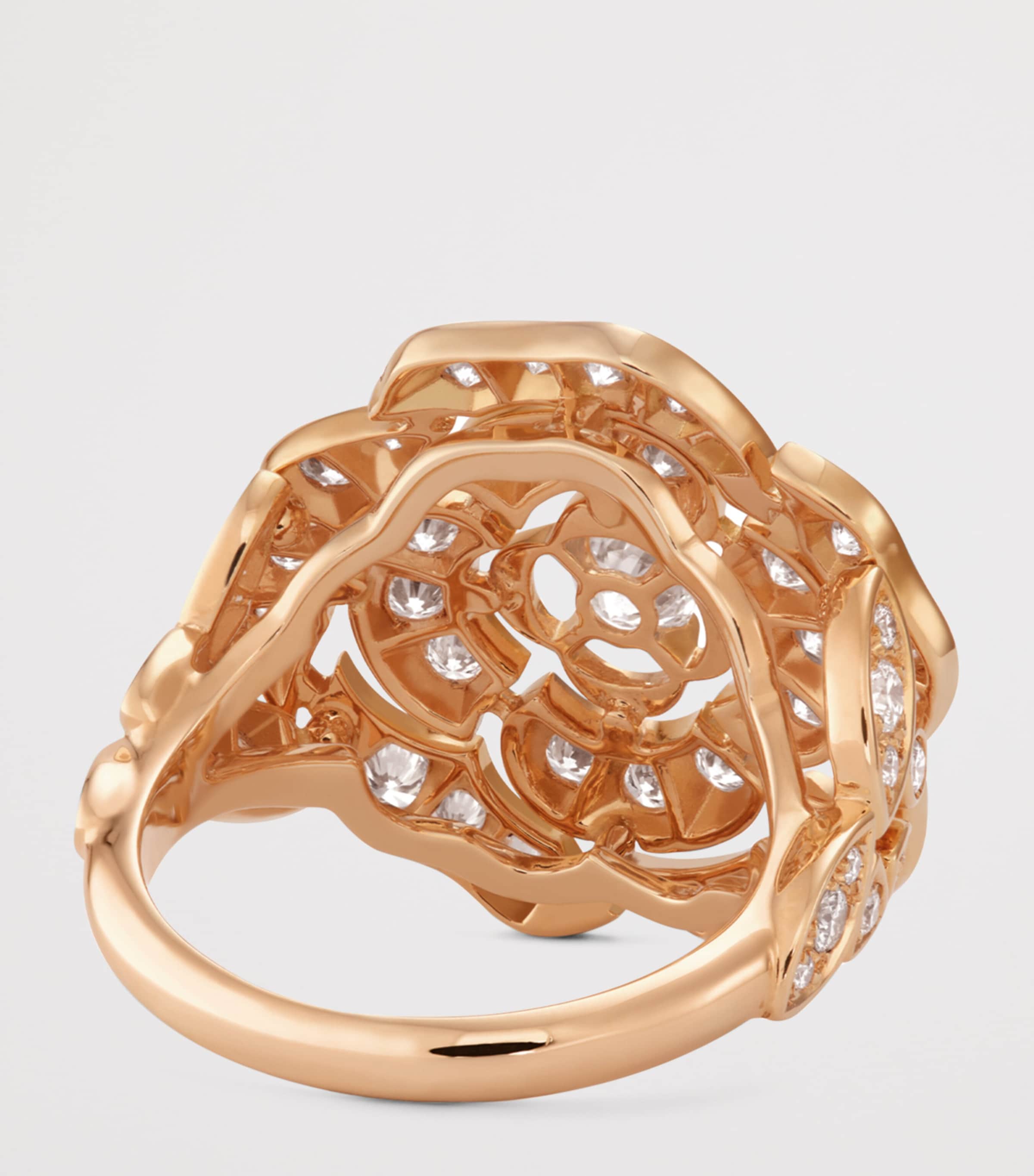 CHANEL Rose Gold and Diamond Bouton de Camélia Ring Rose Gold Image 3