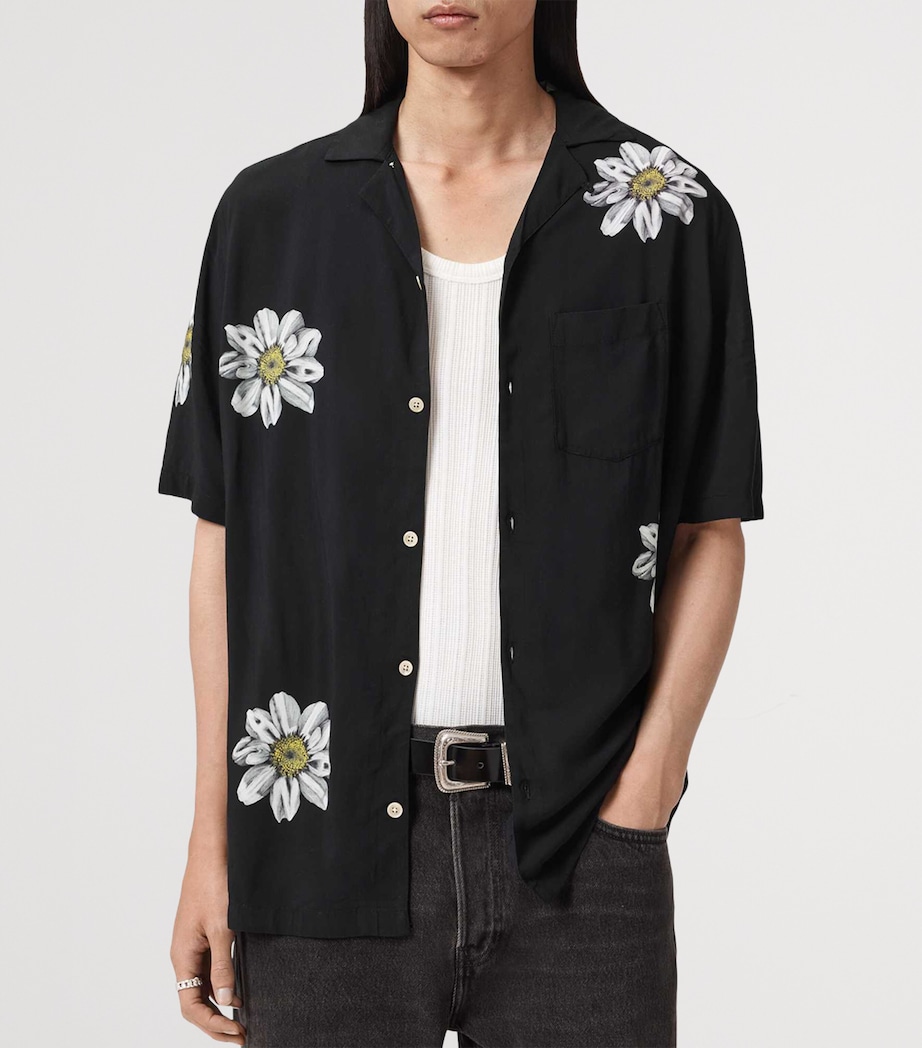 Printed Petal Shirt JET BLACK Image 3