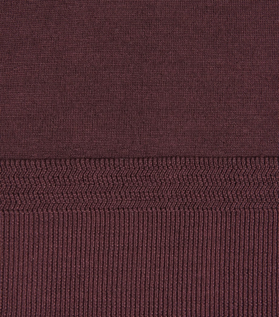 Barena Mens Merino Polo Shirt Merlot Image 6