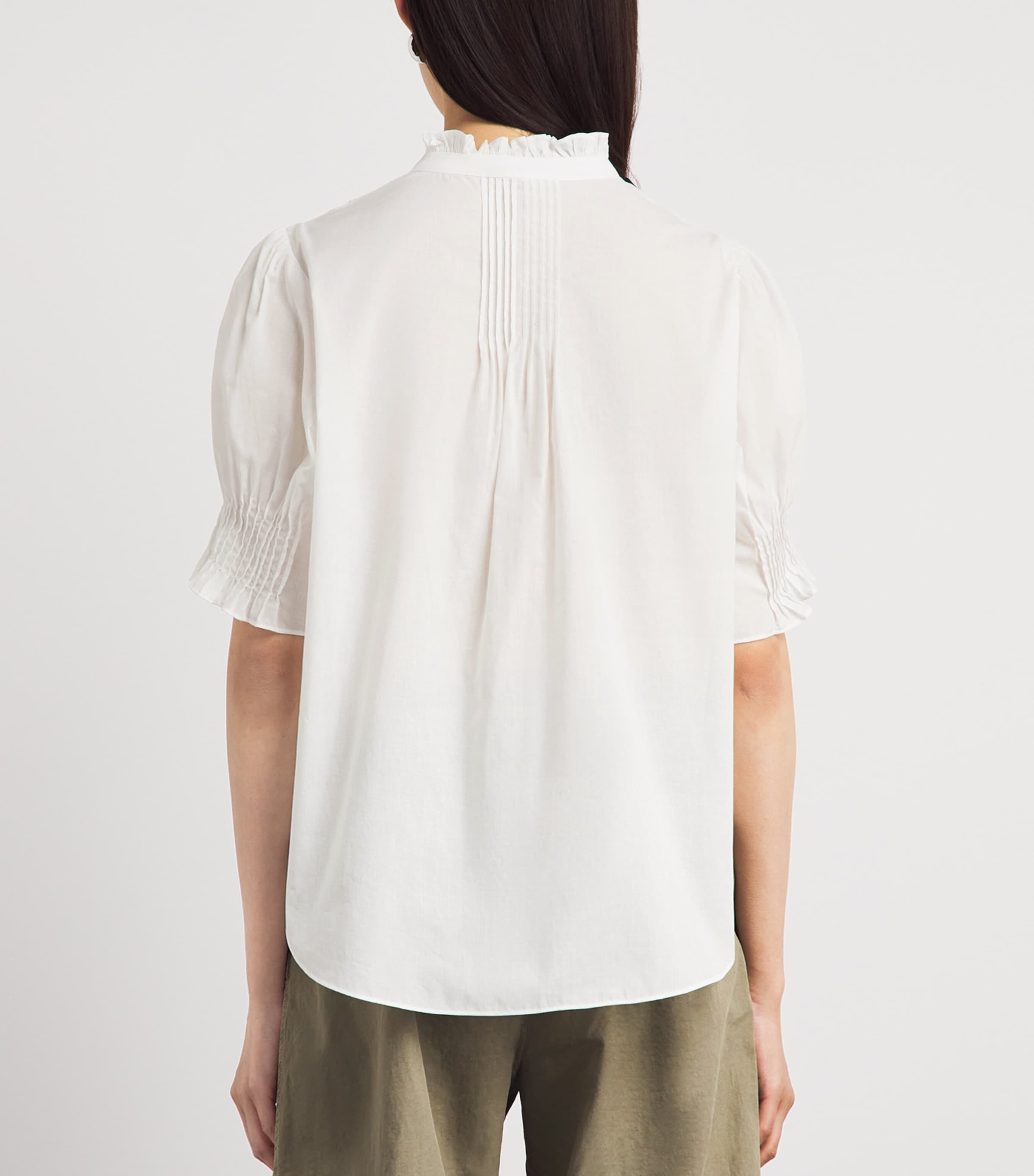 Rag & Bone Womens Cotton Dakota Blouse Bone Image 5