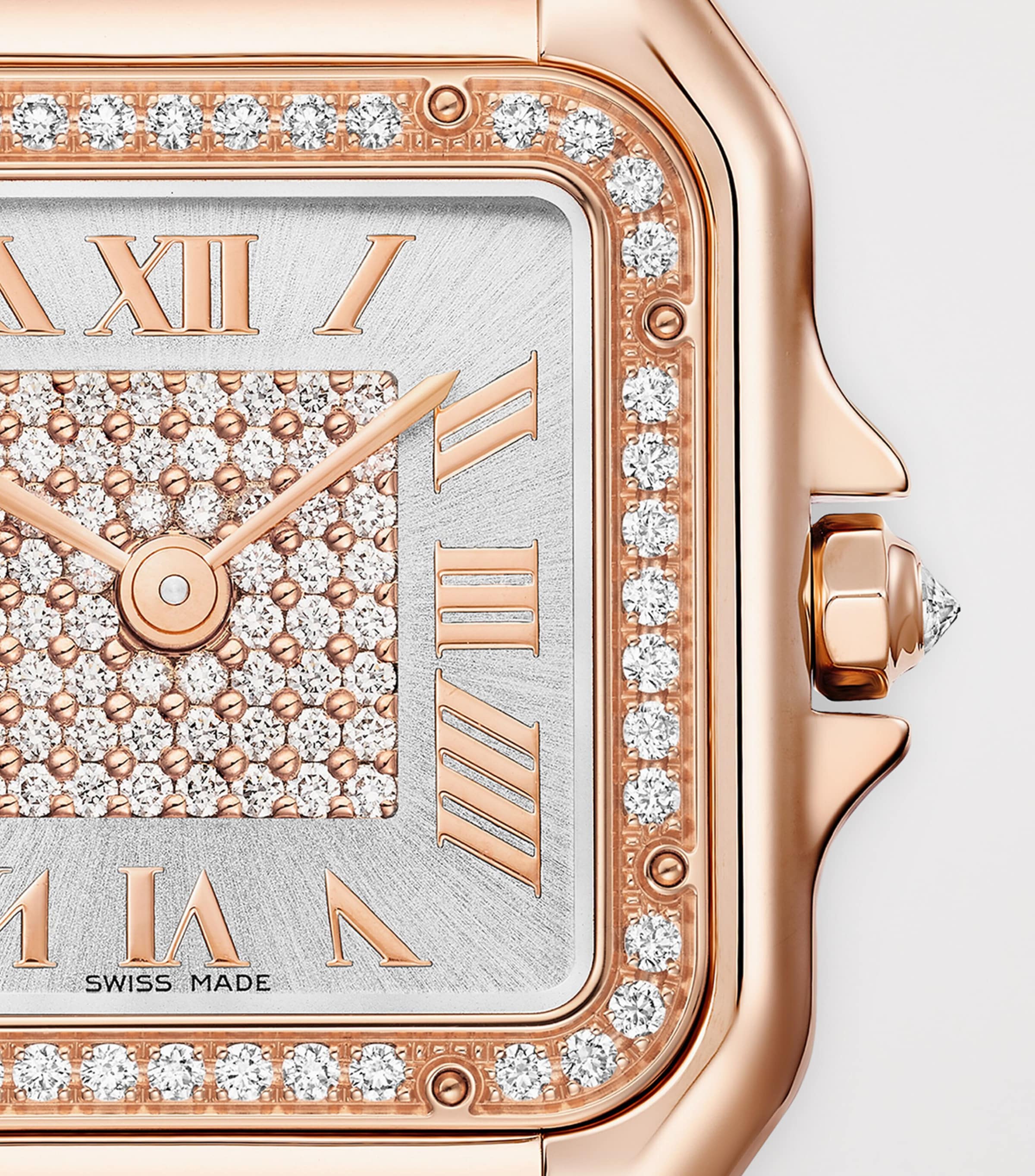 Medium Rose Gold and Diamond Panthère de Cartier Watch 27mm SILVERED Image 7