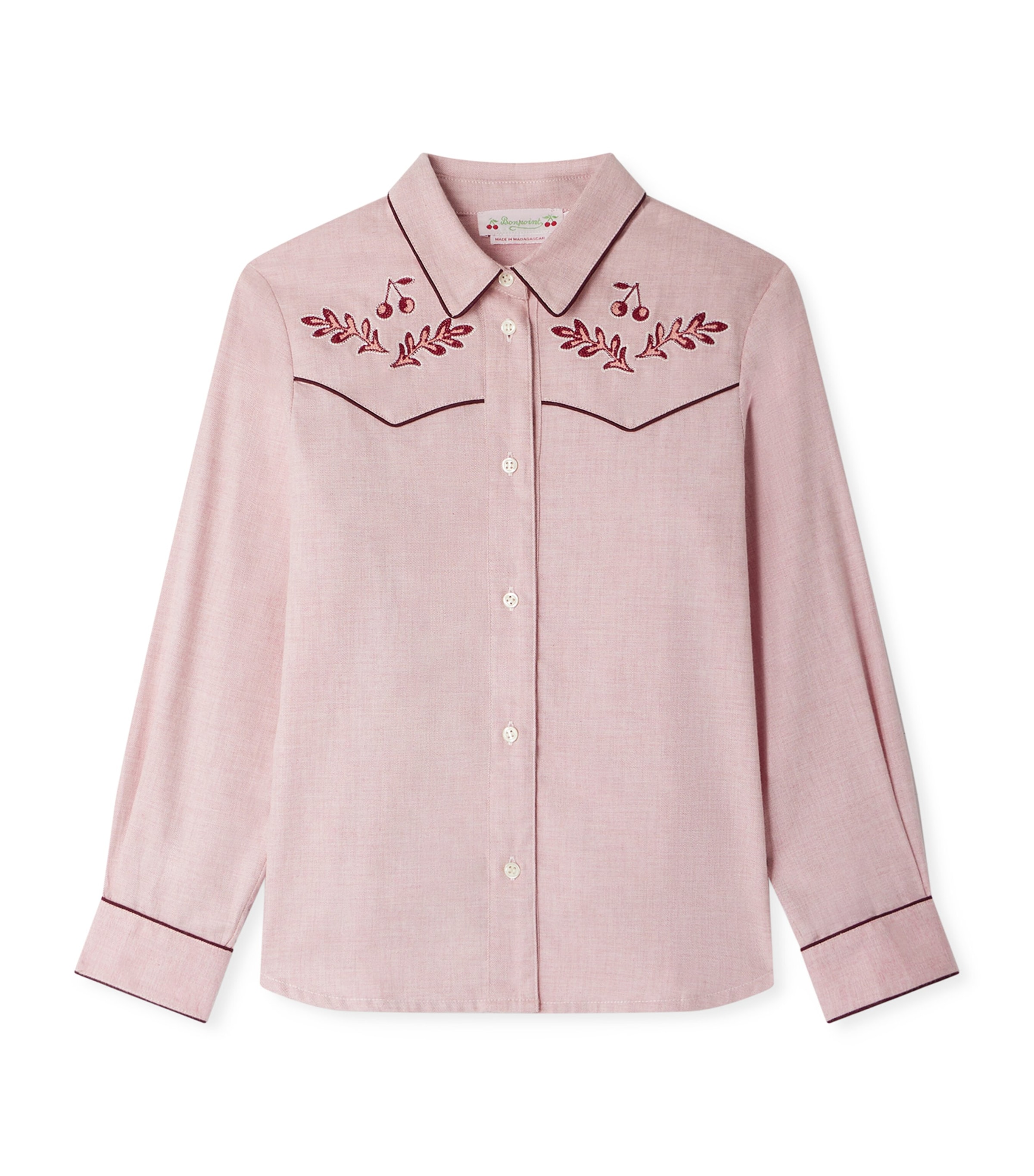 Cotton Embroidered Jiggle Blouse (10-14 Years) ROSE PALE Image 1