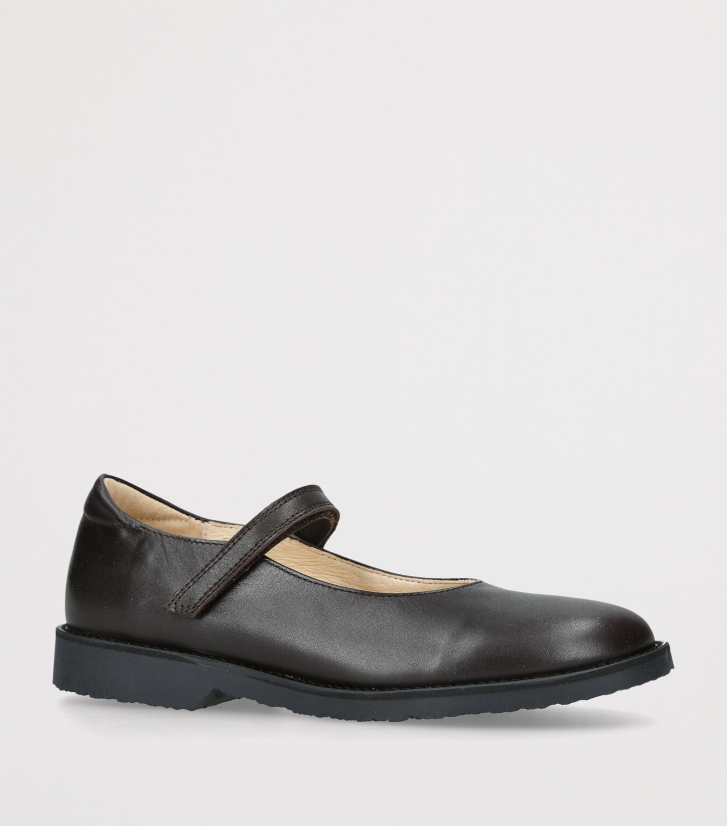 papouelli Leather Emilia Mary Janes Dark Brown Image 3