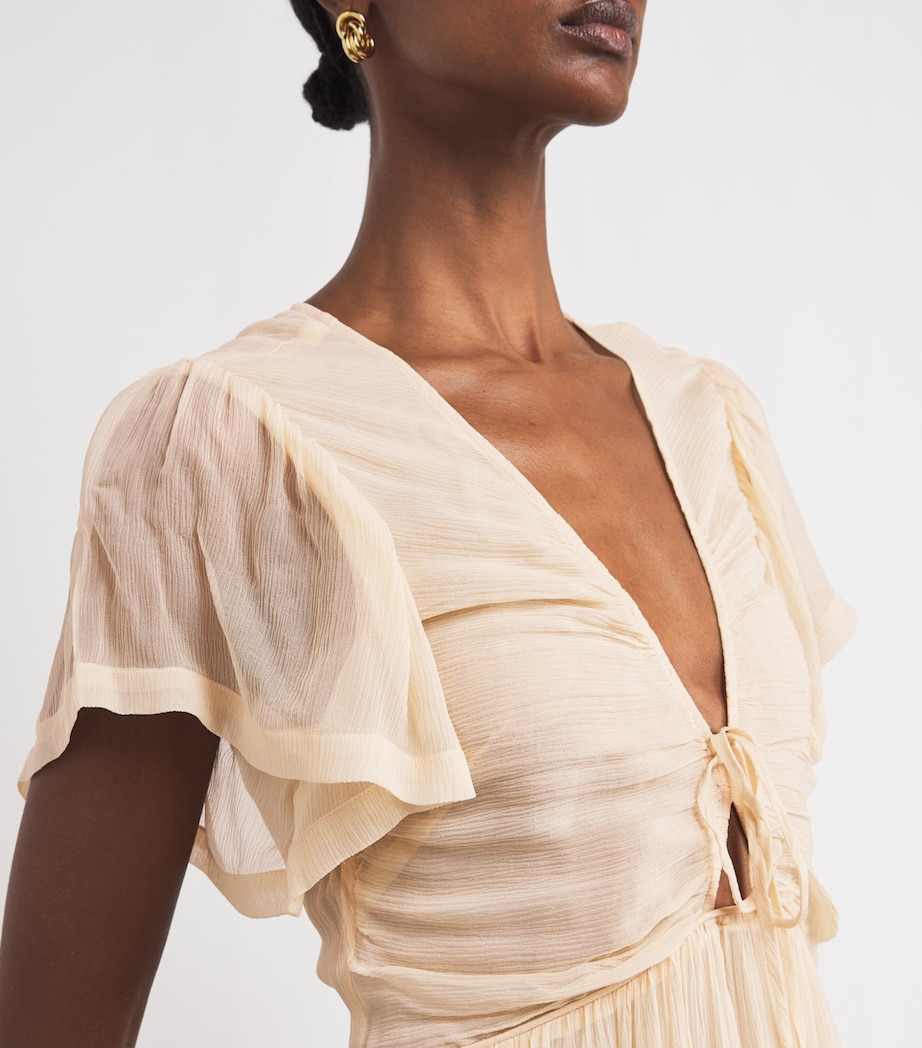 Silk Tie-Neck Agathe Maxi Dress 23EC ECRU Image 6