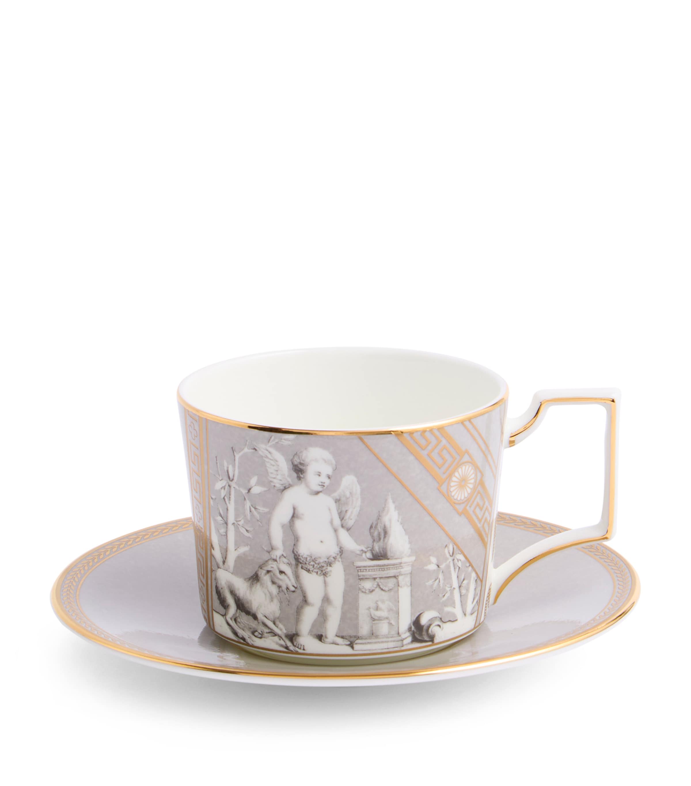 Wedgwood Renaissance Teacup And Saucer In Grey
