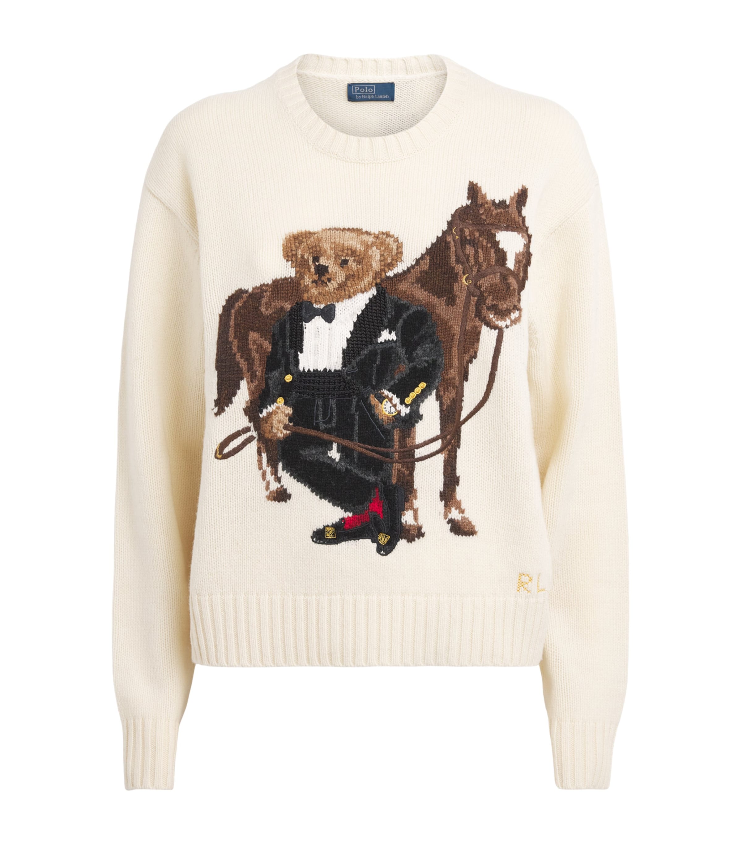 Polo Ralph Lauren Wool Polo Bear Sweater In White