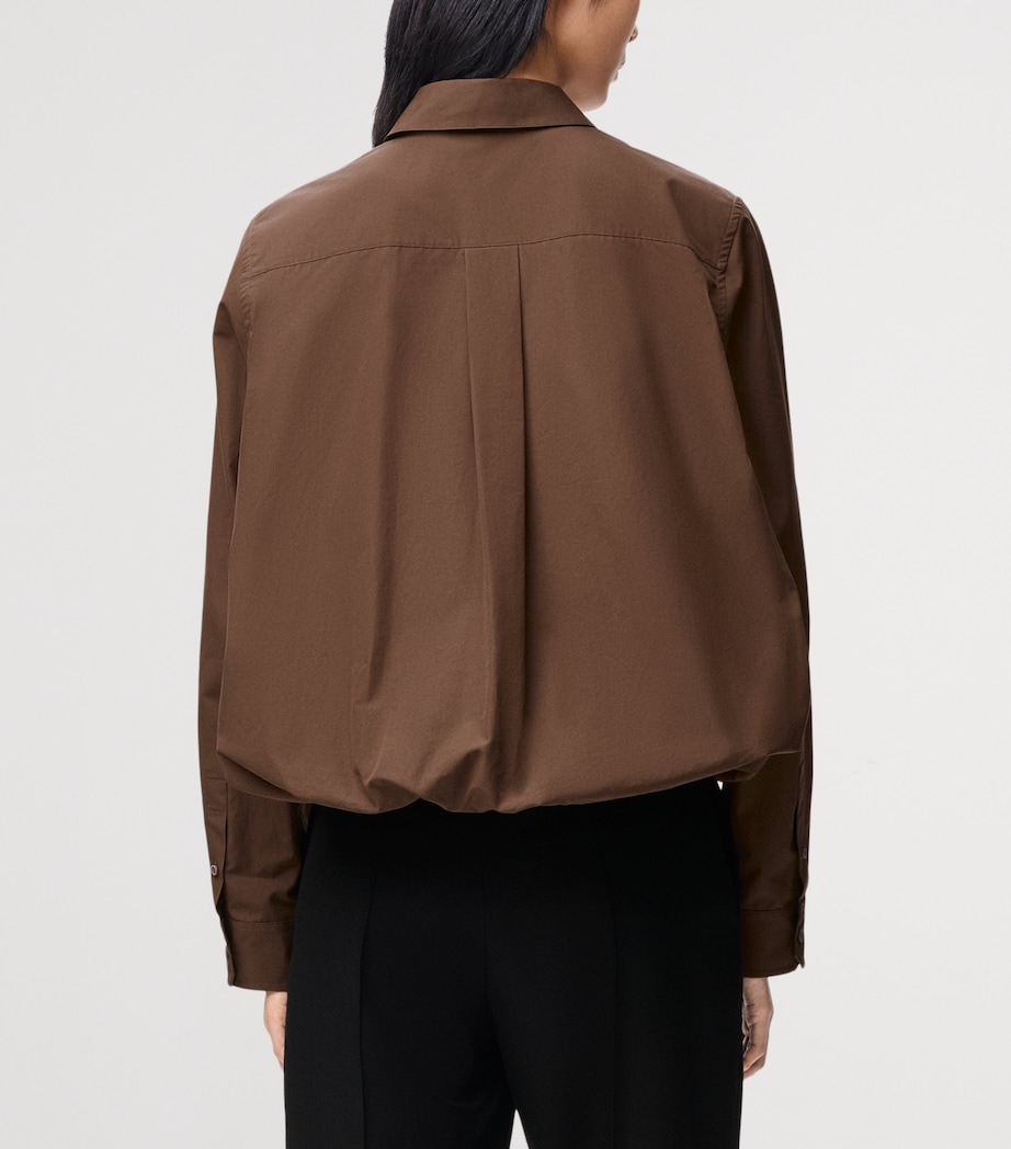 LOEWE Womens Drawstring-Hem Shirt Brown Image 4