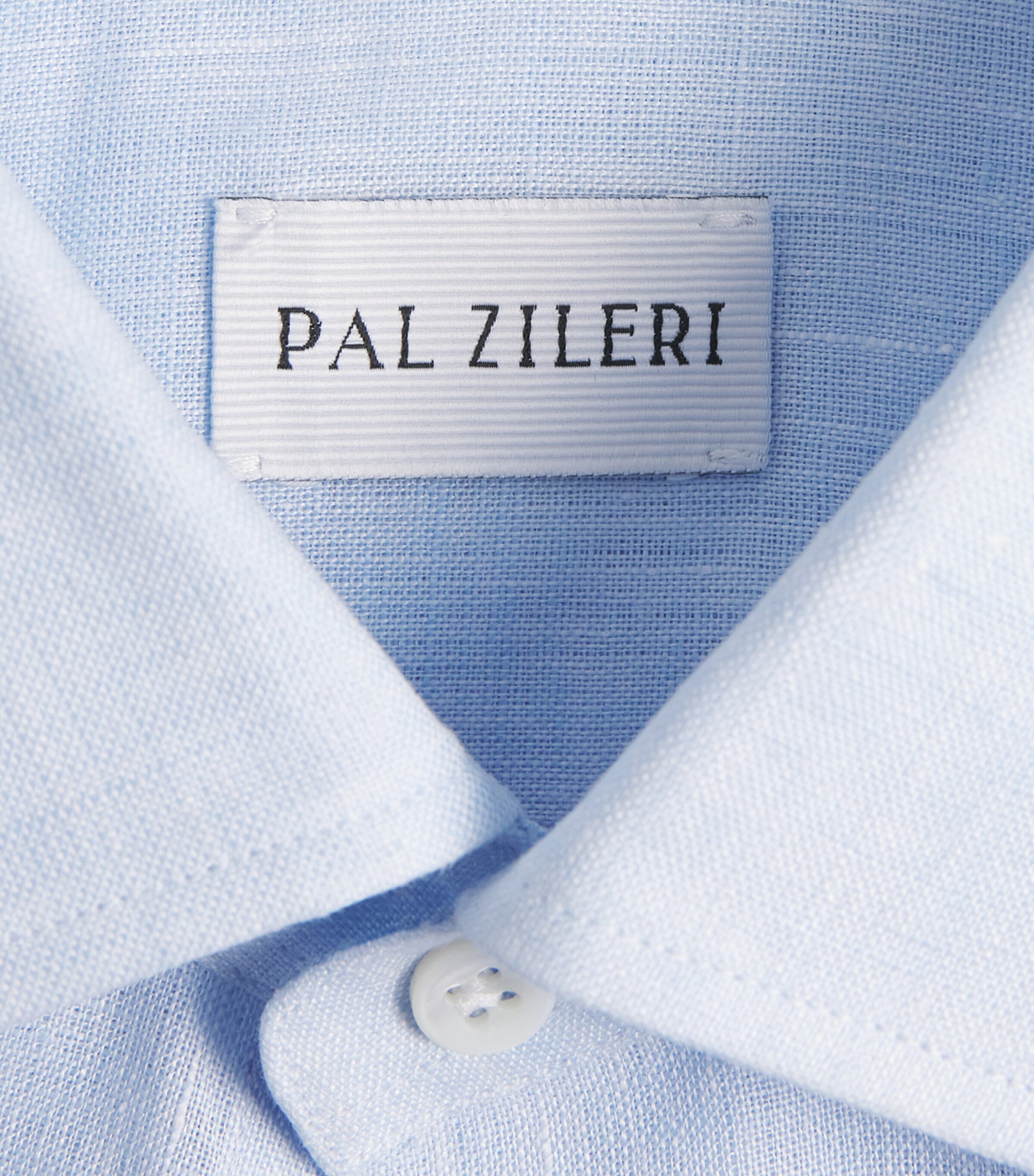 Pal Zileri Mens Linen Shirt Light Blue Image 6