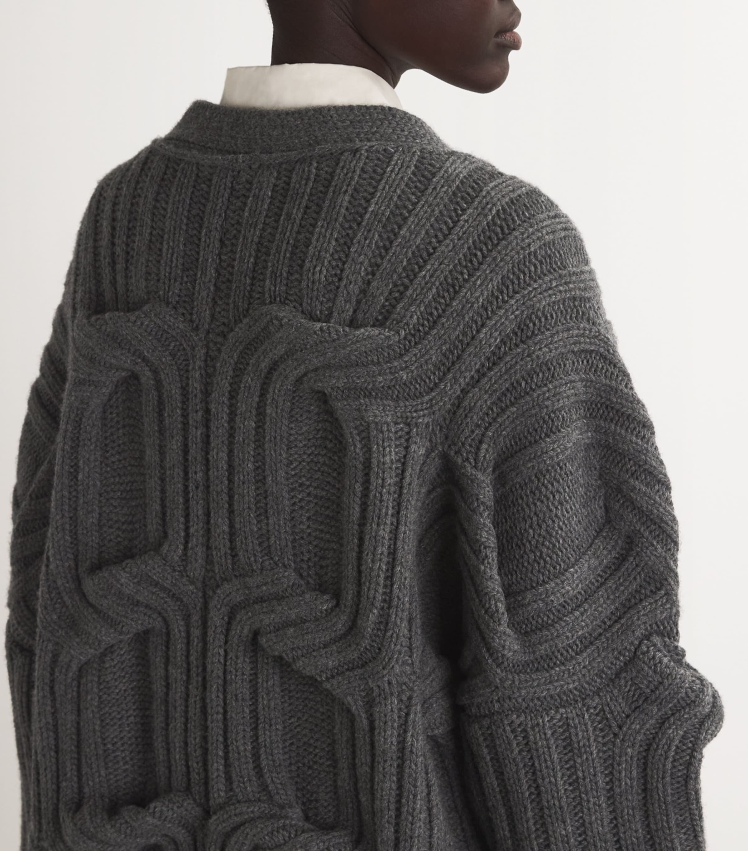Stella McCartney Womens Virgin Wool Falabella Cardigan Dgrey Melange Image 6