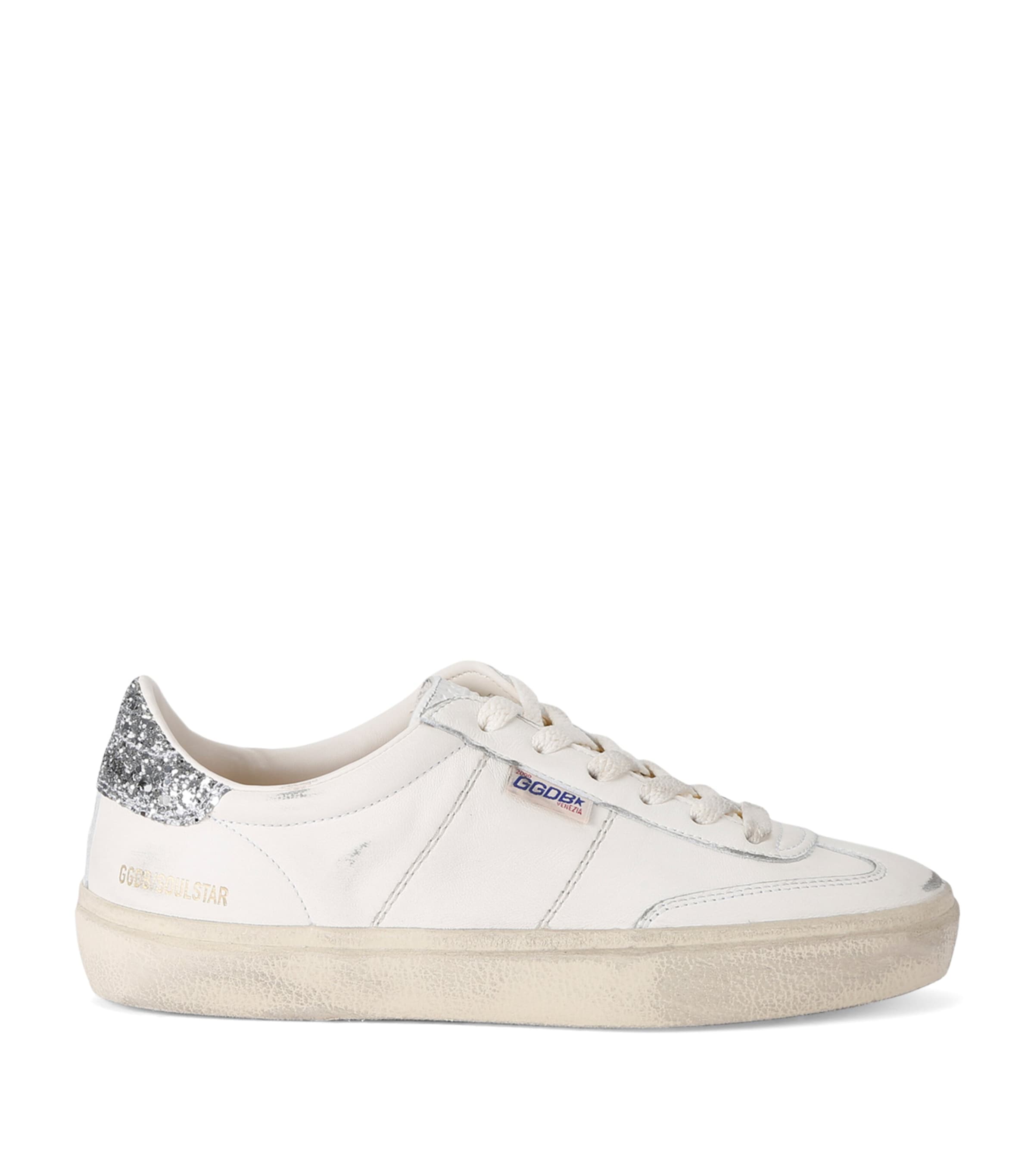 Shop Golden Goose Leather Soul Star Sneakers In White