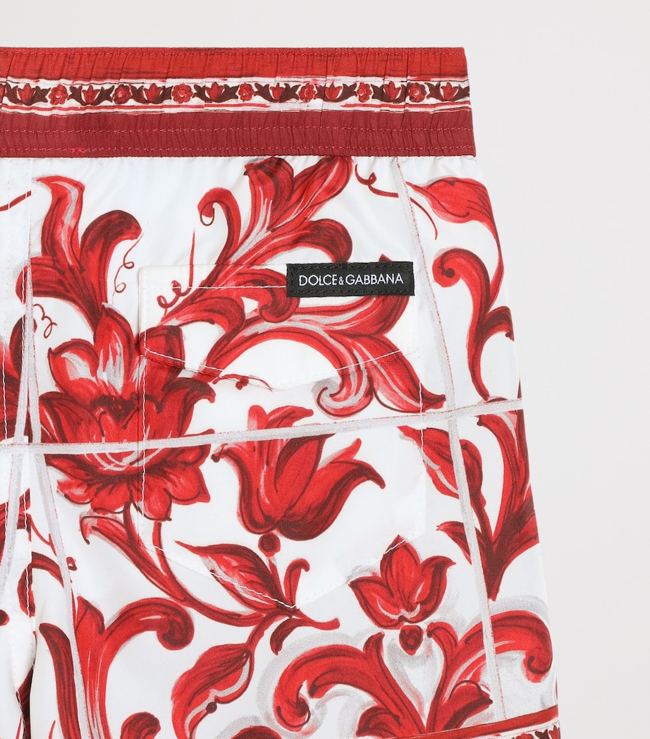 Dolce&Gabbana Kids Majolica Print Swim Shorts (0-30 Months) Maiolica Rub Image 3