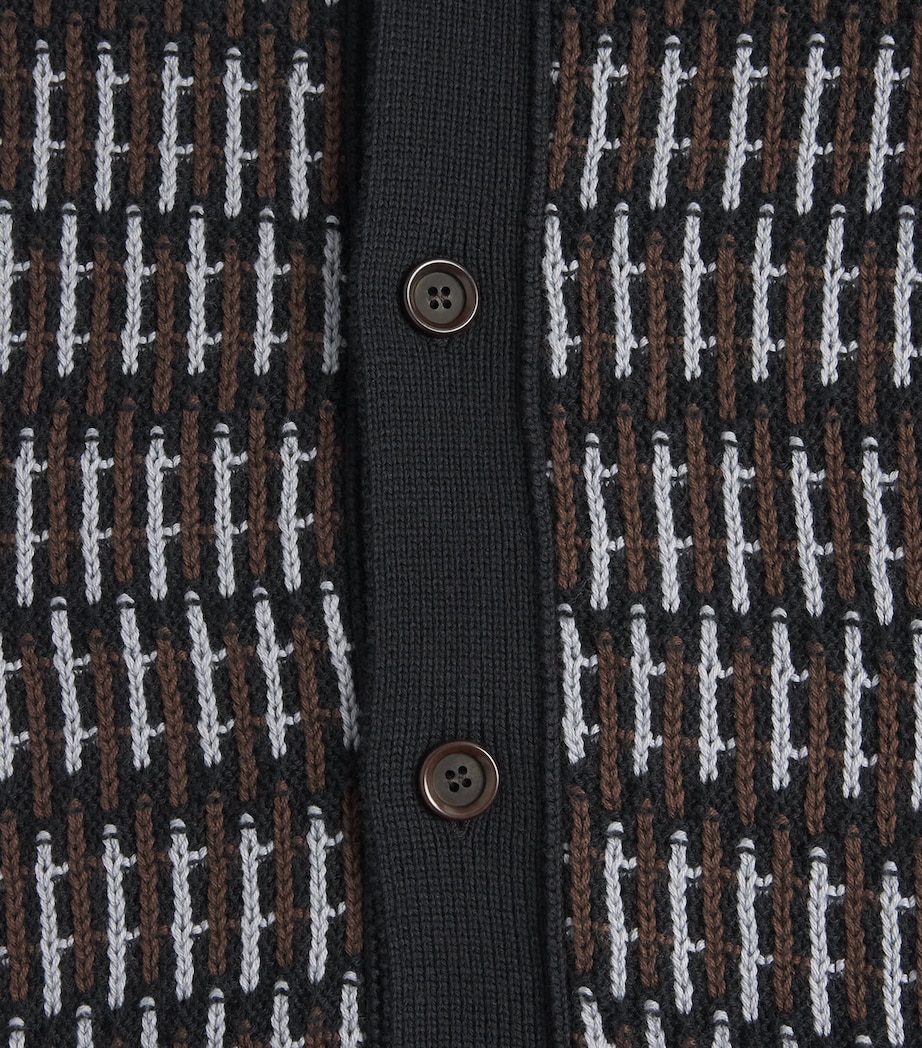 Oliver Spencer Mens Organic Cotton Crosshatch Polo Shirt Image 6