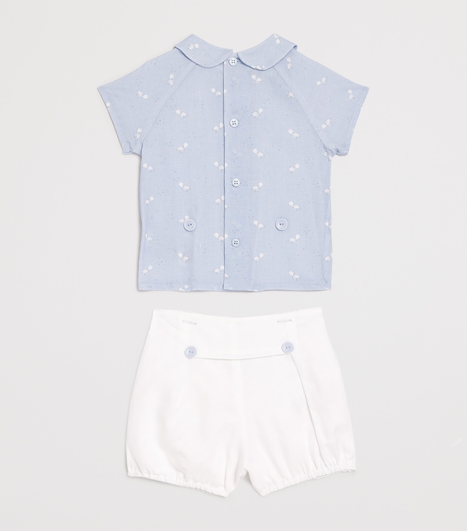 Linen Shirt and Shorts Set (1-24 Months) 801 T2075 SKY BLUE Image 2