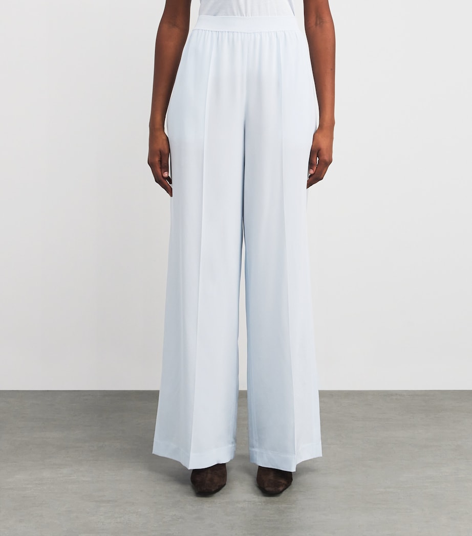 Silk Hulin Wide-Leg Trousers OXFORD BLUE Image 3