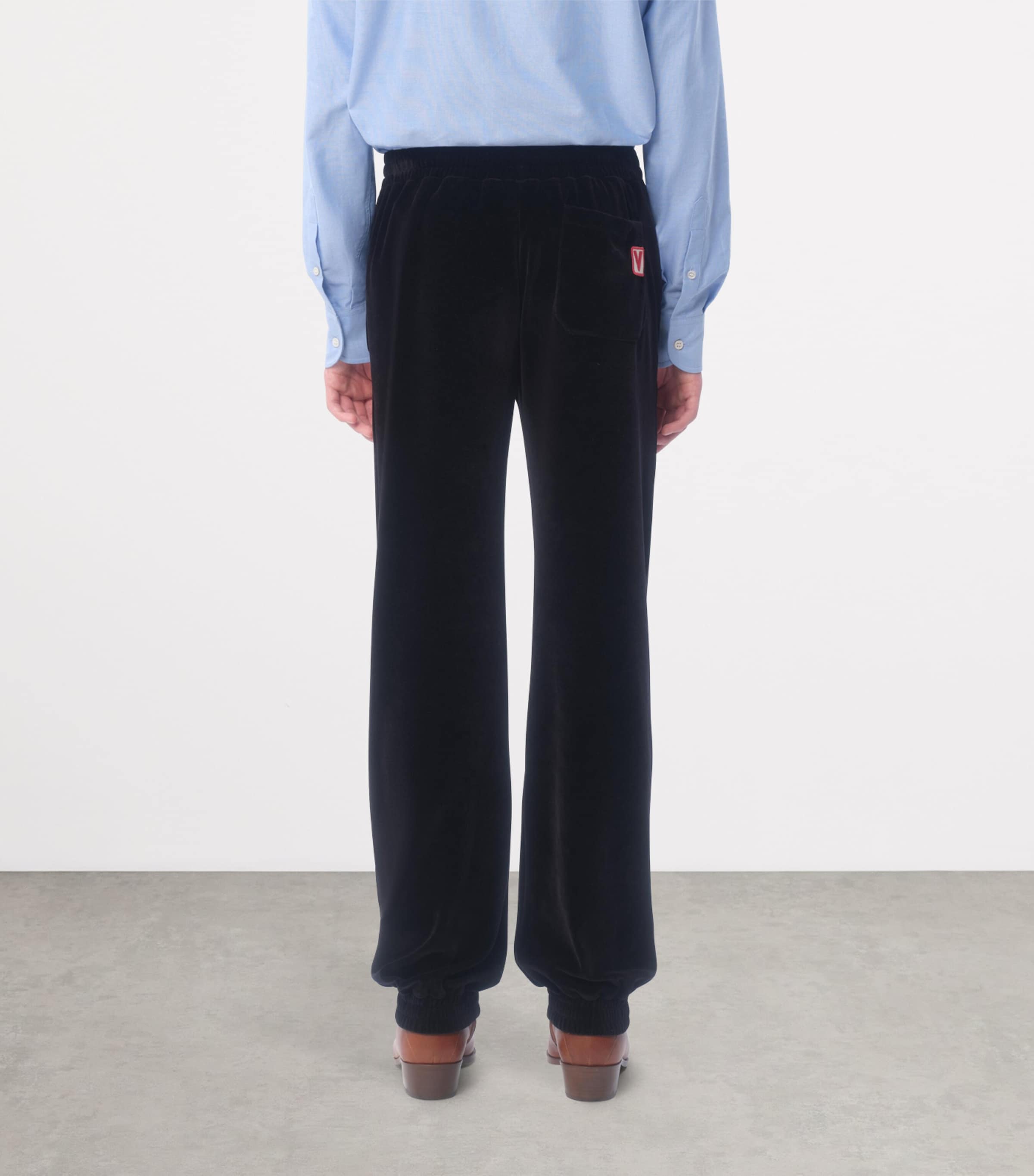 Cotton-Blend Chez Valentino Sweatpants 0NO Image 5