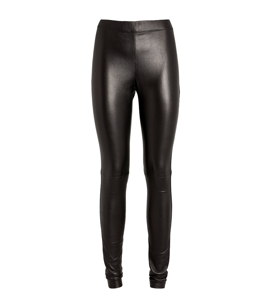 Leather Stretch Leggings BLACK Image 1