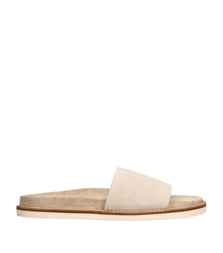 Suede Slides BEIGE Image 1