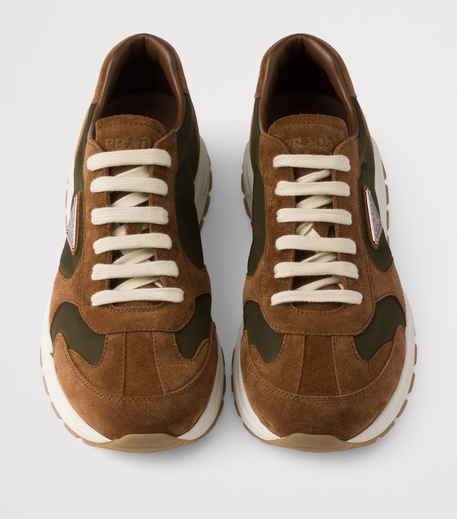 Re-Nylon and Suede Prax 2.0 Sneakers F0M36 Image 3