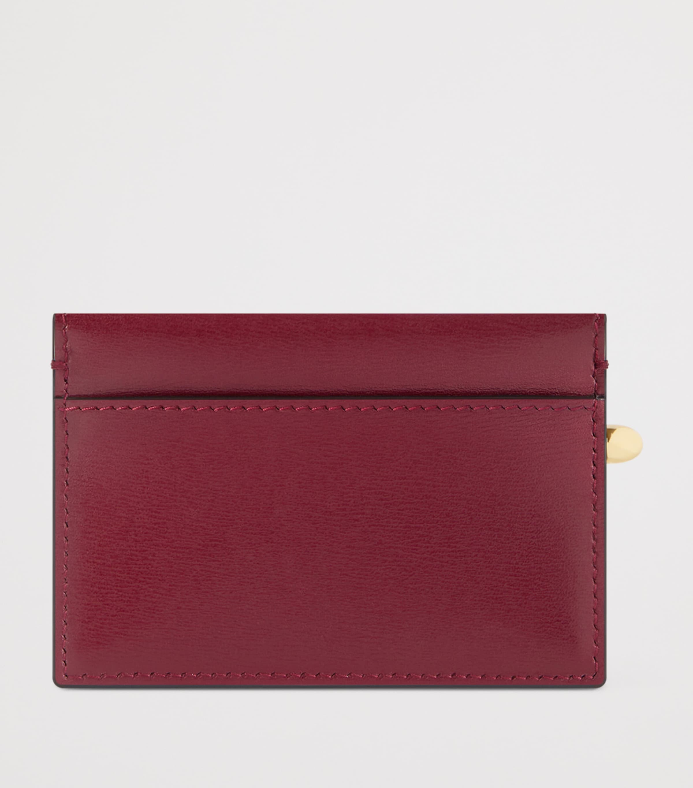 Leather Pinch Cardholder BURGUNDY Image 2