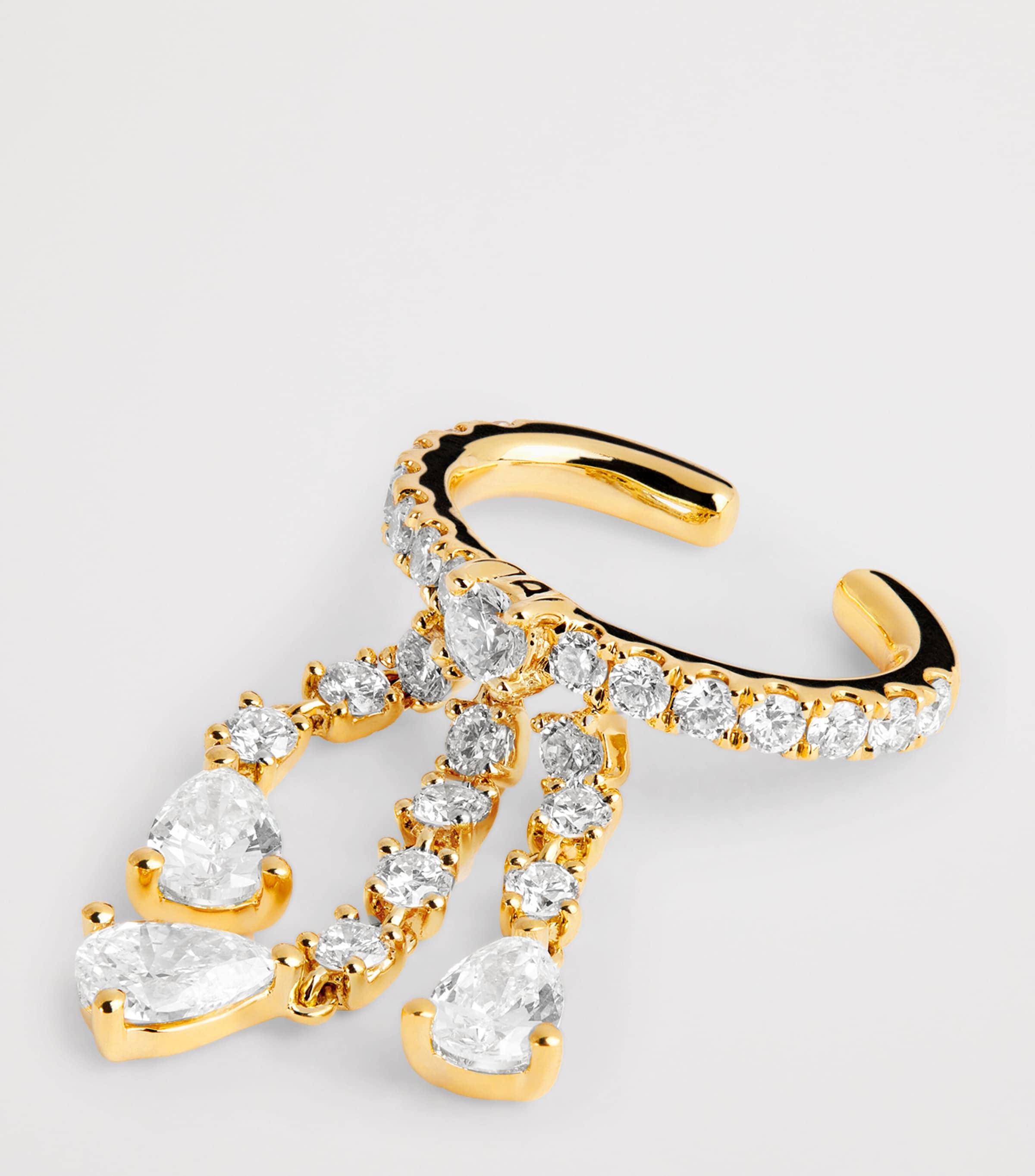 Yellow Gold and Diamond Fringe Single Ear Cuff YELLOW GOLD Image 5