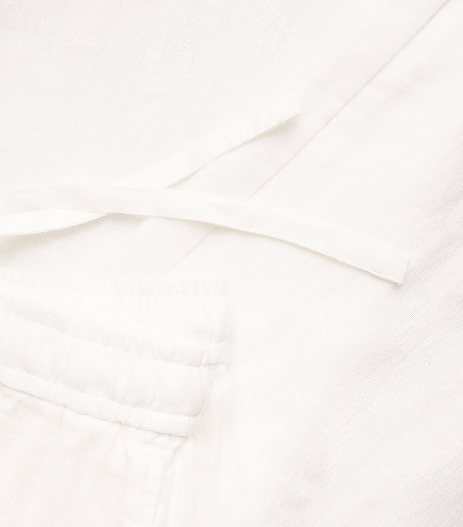 Linen Drawstring Trousers WHITE Image 5