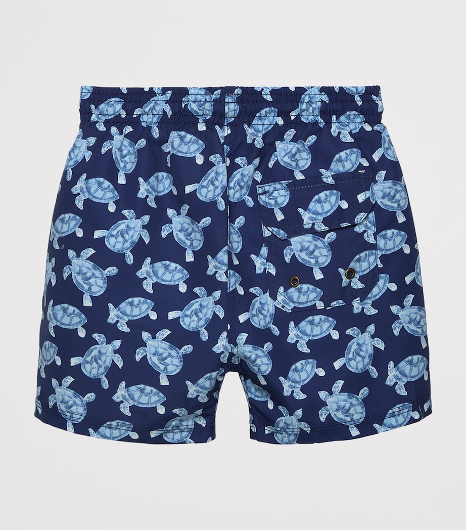 Trotters Turtle Print Swim Shorts (2-5 Years) Navy/turtle Image 2