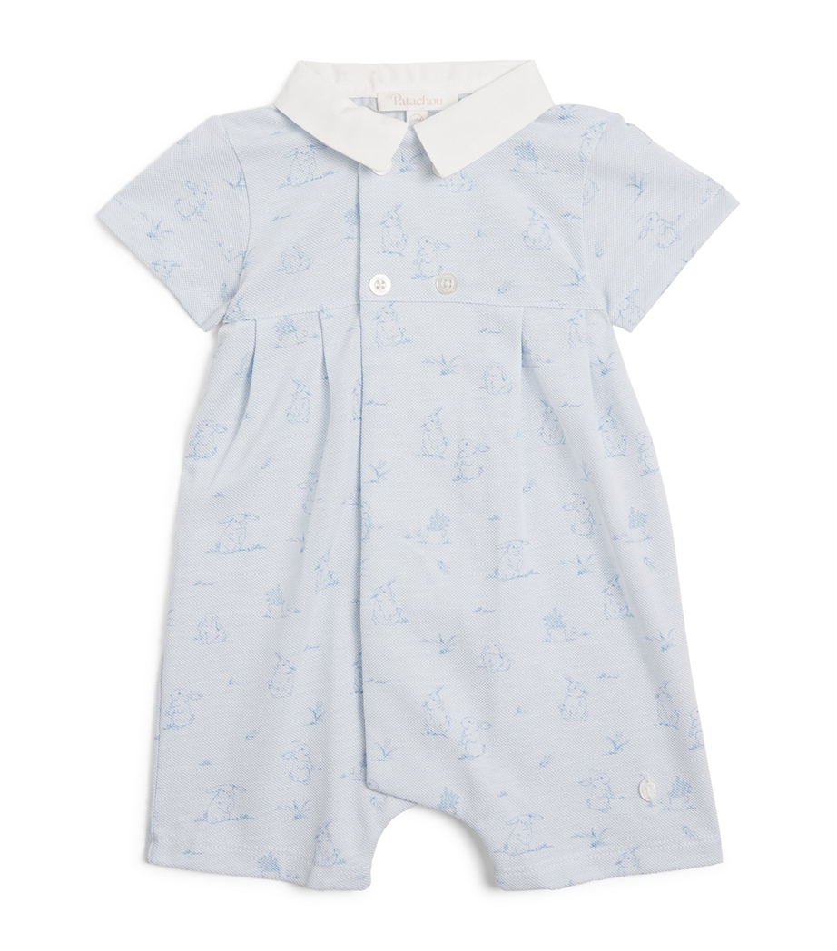 Cotton Printed Playsuit (1-24 Months) BLUE TOILE DE JOUY Image 1