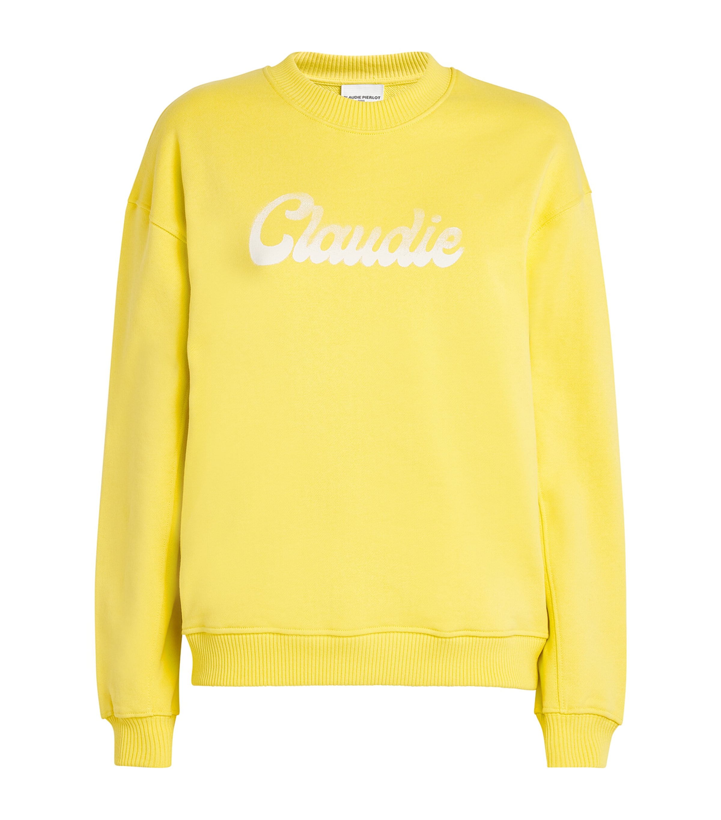 Shop Claudie Pierlot Cotton Logo Sweatshirt In Yellow