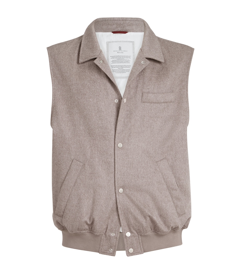 Brunello Cucinelli Mens Cashmere Padded Gilet Image 1