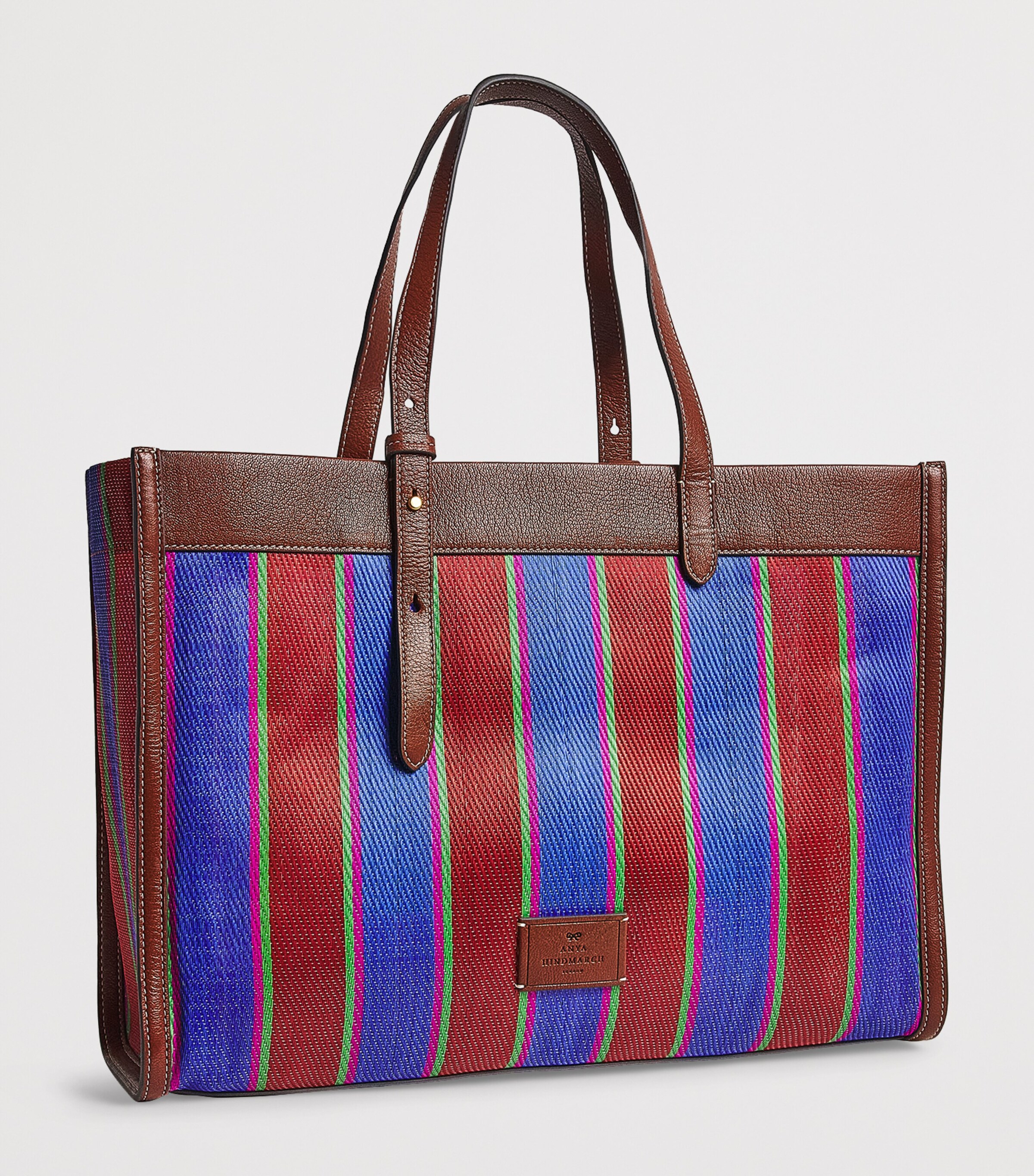 Stripe Eyes Shopper Bag MEDIUM RED Image 3