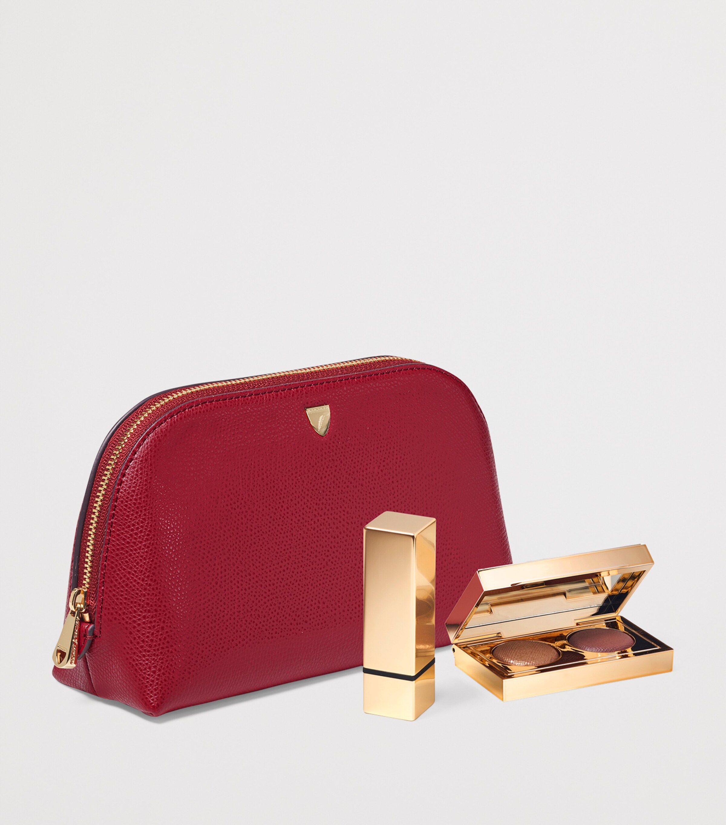 Aspinal Of London Small Grained Leather Cosmetics Case Cherry Image 3