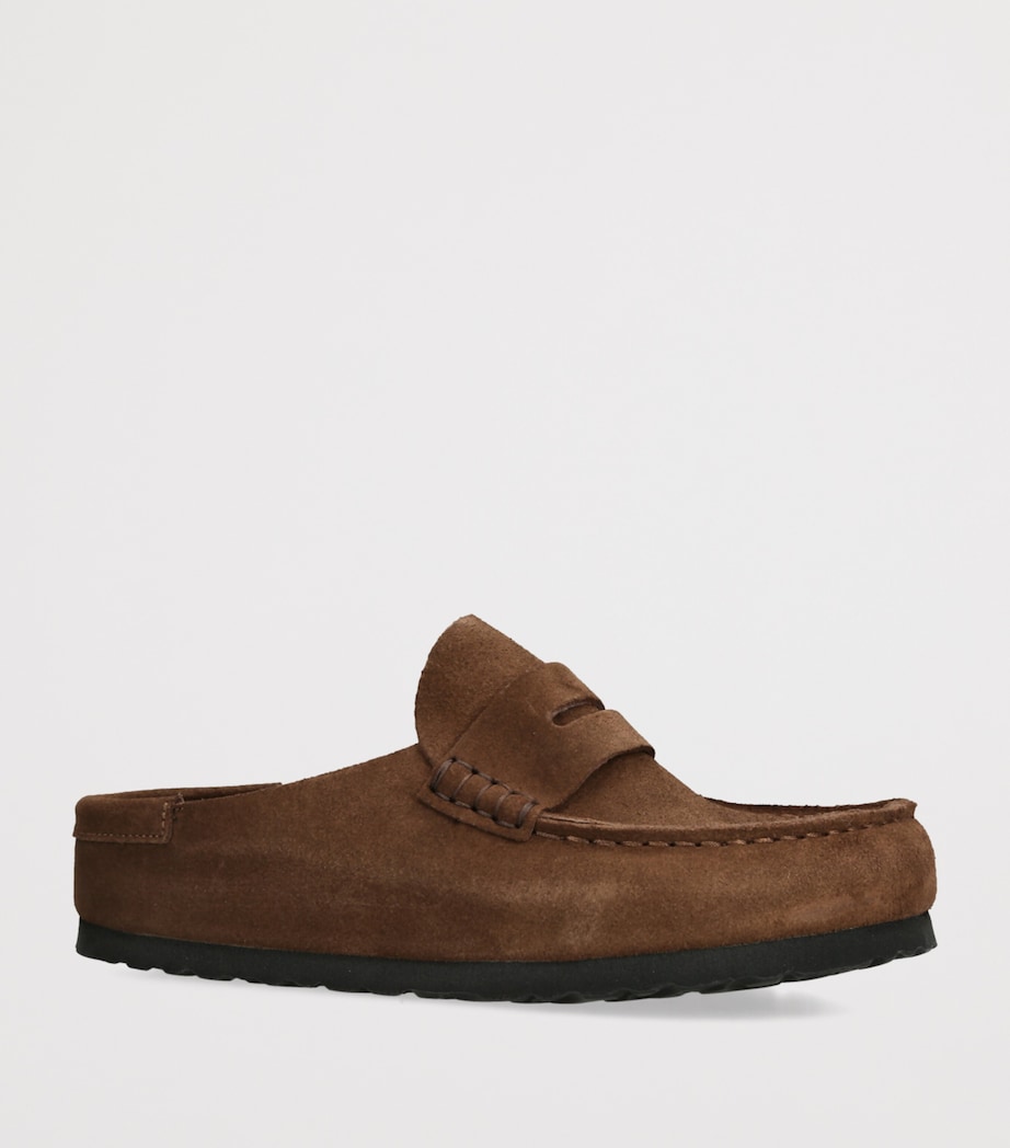 Birkenstock Suede Naples Wrapped Clogs (Narrow Fit) Dark Brown Image 3