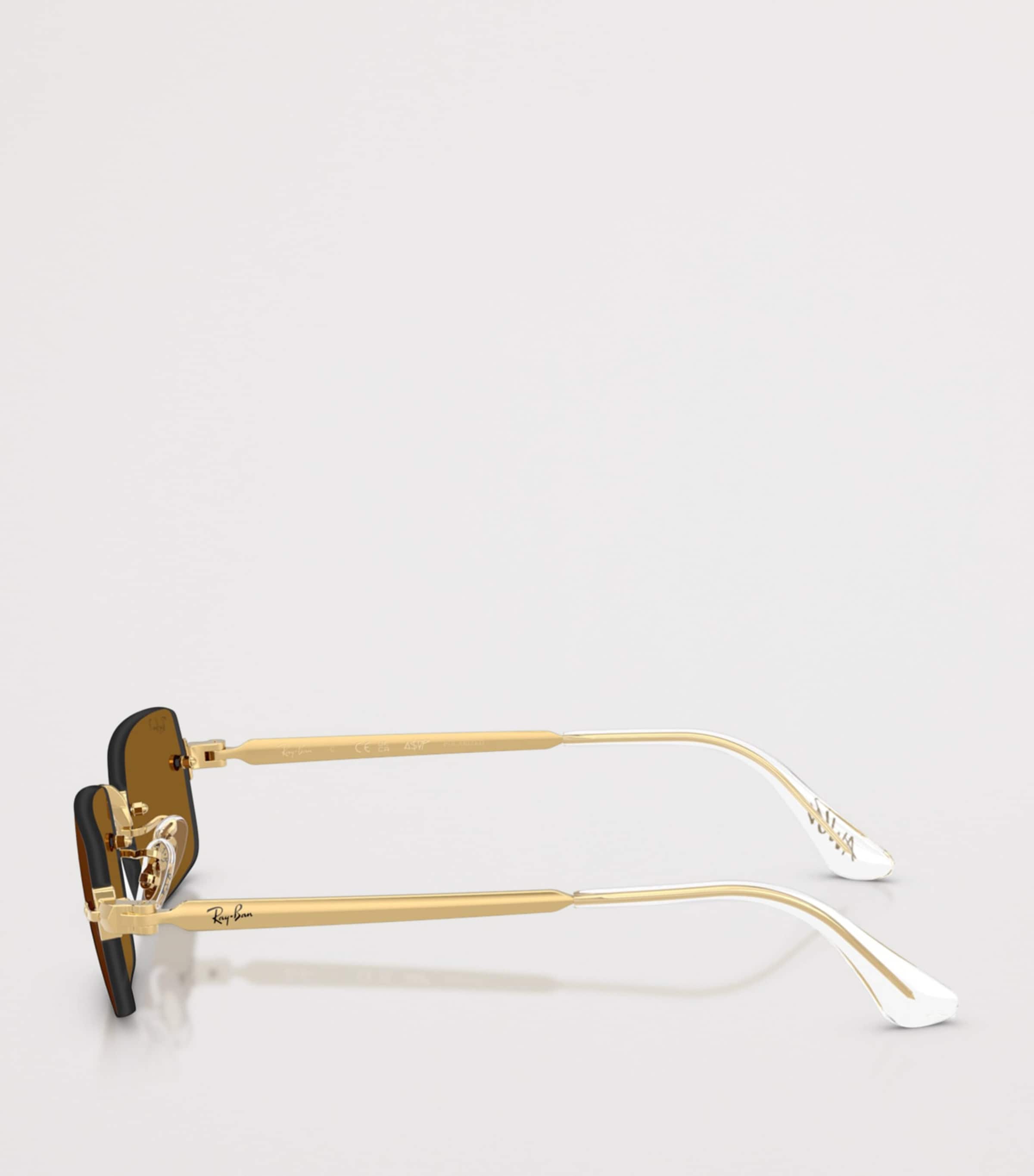 Ray-Ban By A$AP Rocky Rectangle Sunglasses Gold Image 3