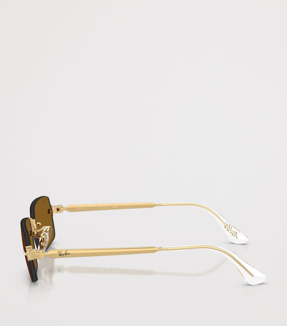 Ray-Ban By A$AP Rocky Rectangle Sunglasses Gold Image 3