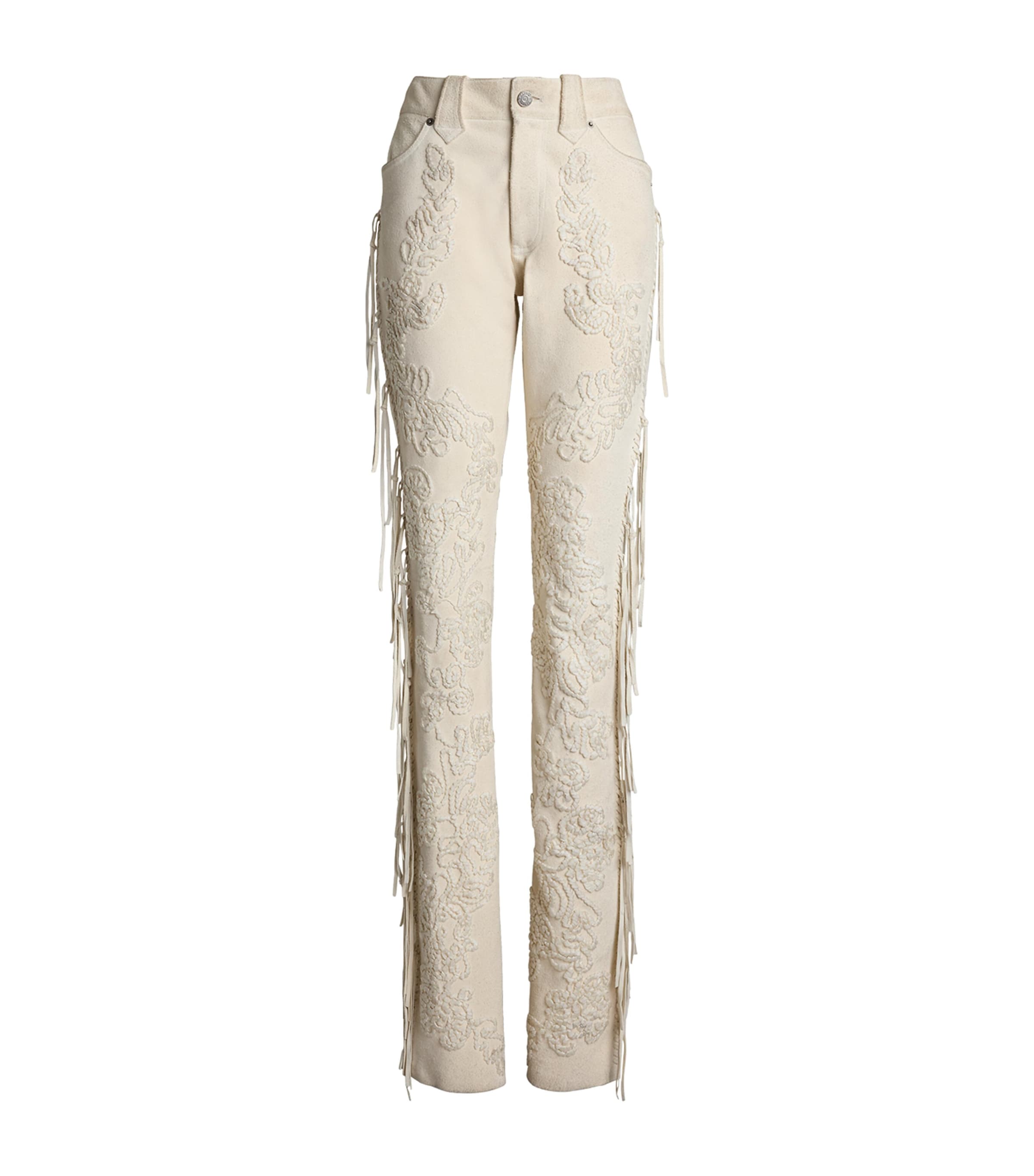 Ralph Lauren Annabeth Leather Trousers In White