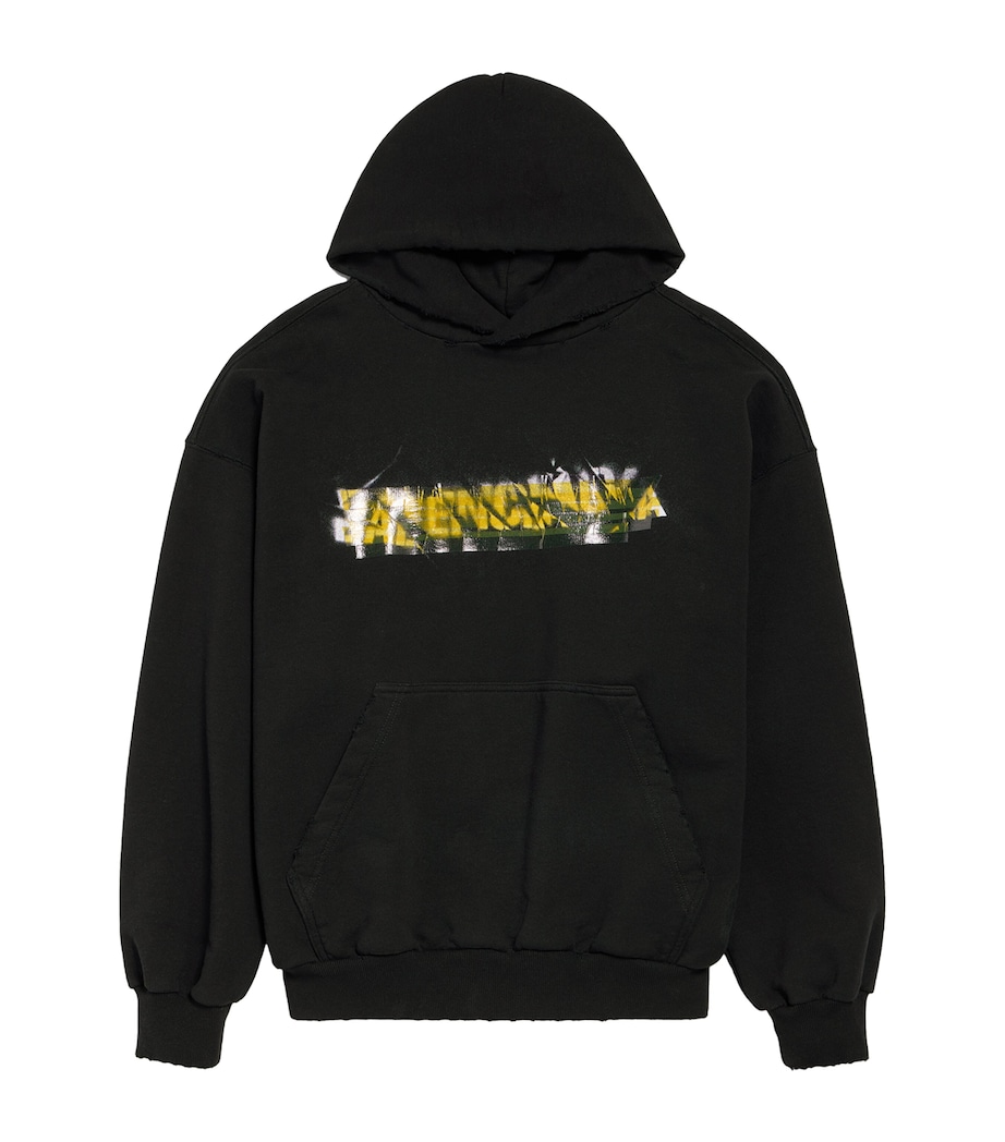 Balenciaga Mens Cotton Messy Spray Hoodie Image 1