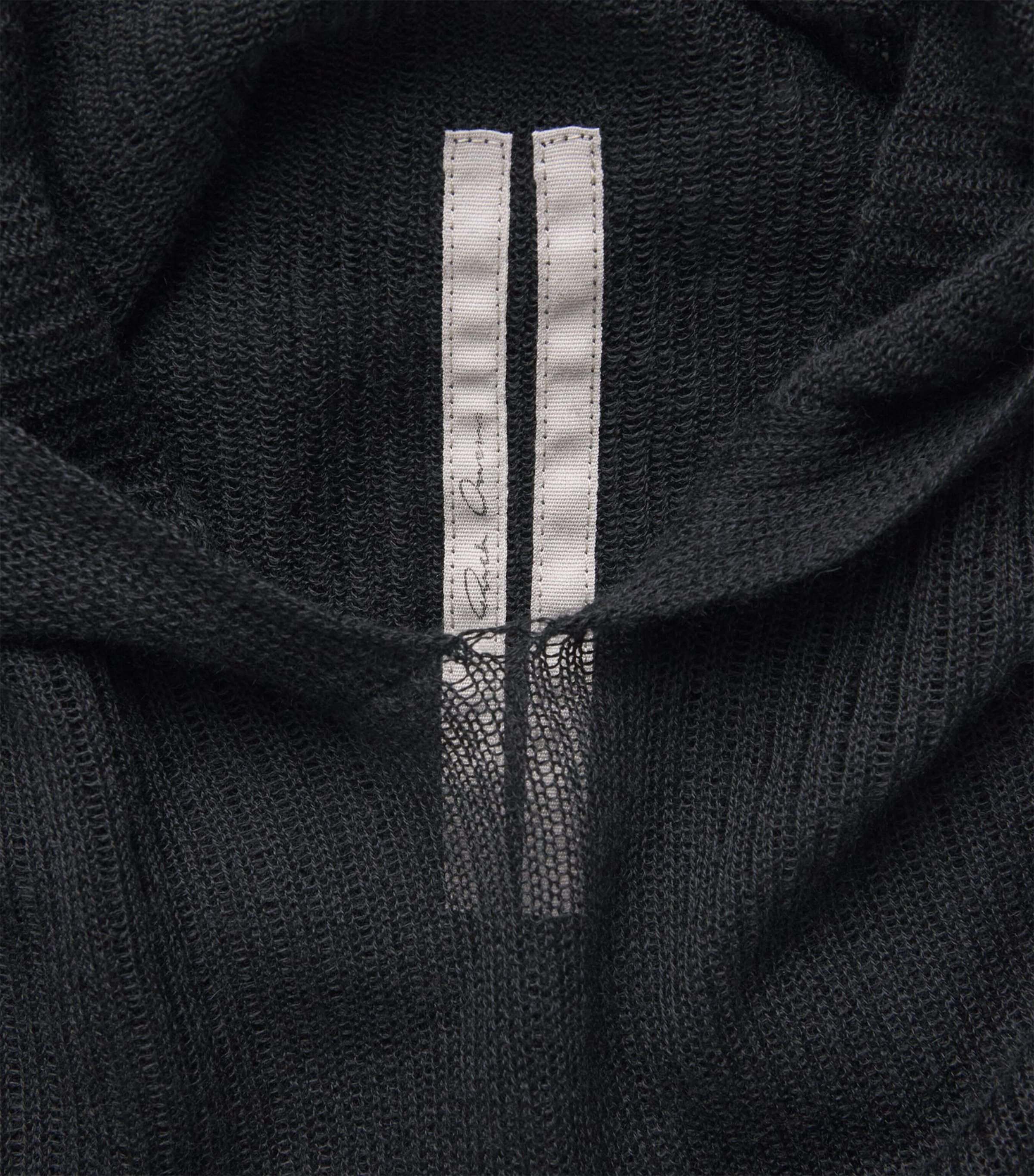 Rick Owens Womens Cashmere Tower Hoodie Black Image 6