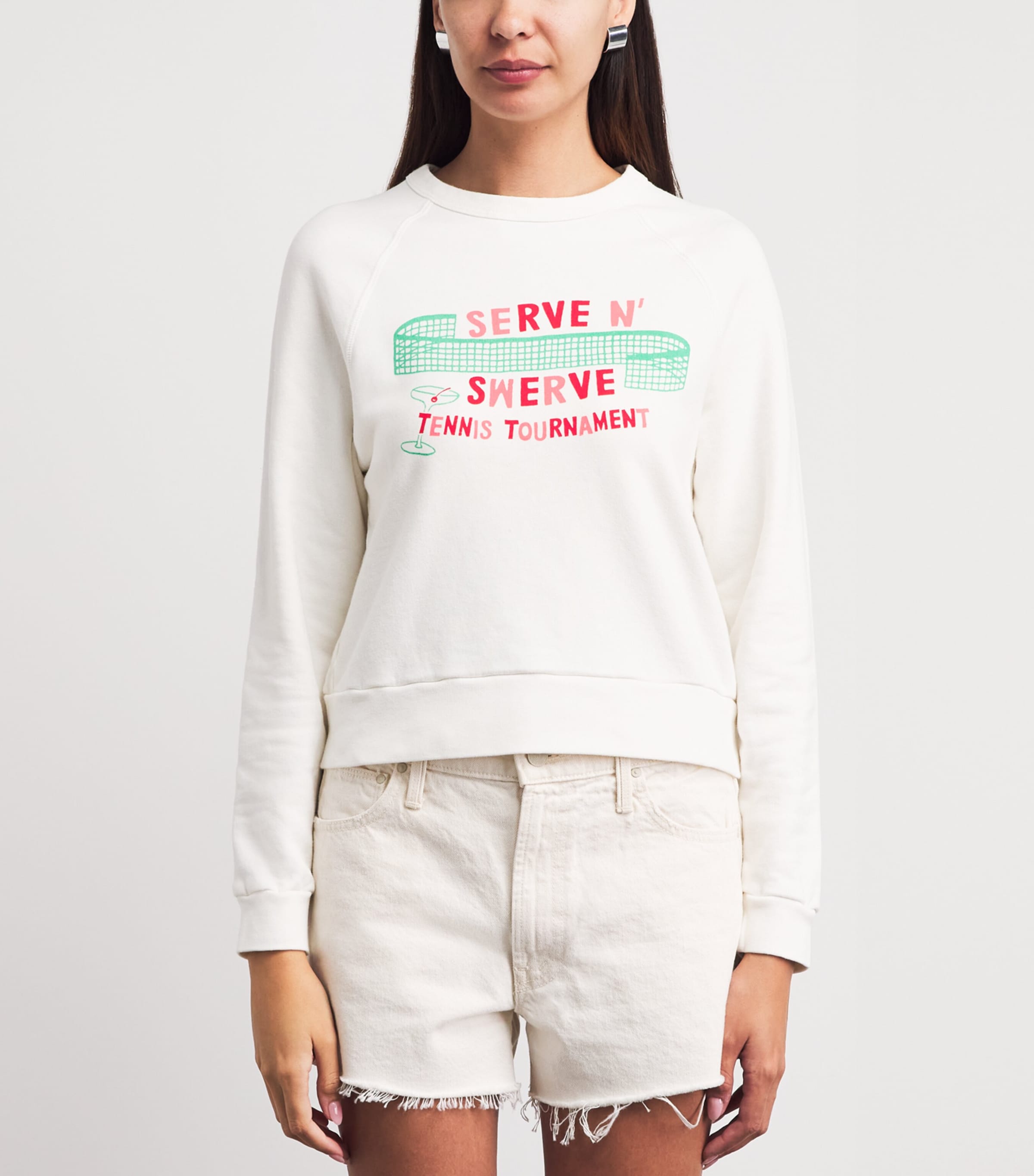 MOTHER Womens Cotton Itty Concert Sweater Serve N Swerve Image 4