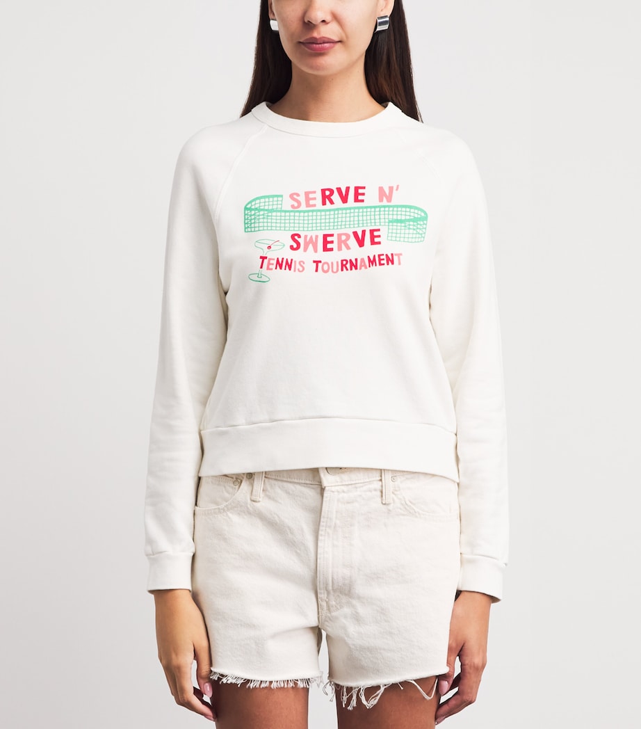 MOTHER Womens Cotton Itty Concert Sweater Serve N Swerve Image 4