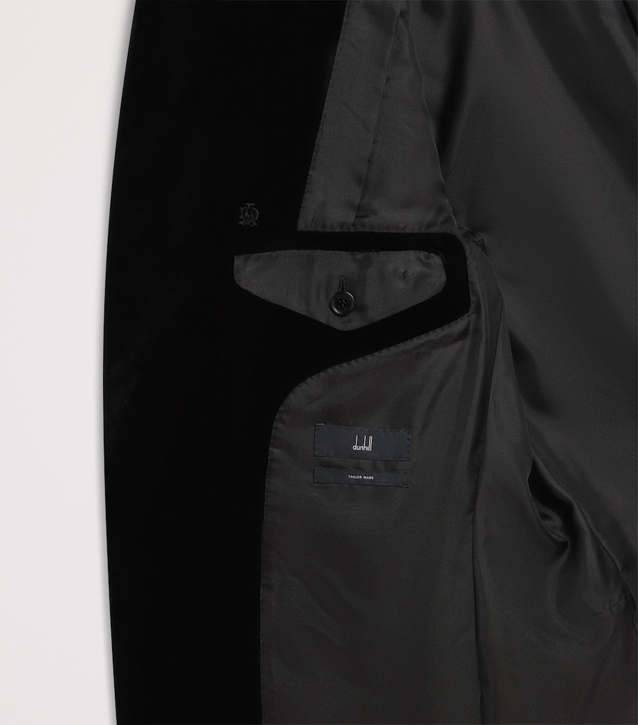 Supima Cotton Velvet Evening Suit Jacket 001BLACK Image 7