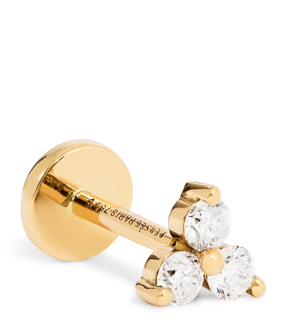 Persée Yellow Gold and Diamond Triangle Single Earring Yellow Gold Image 1