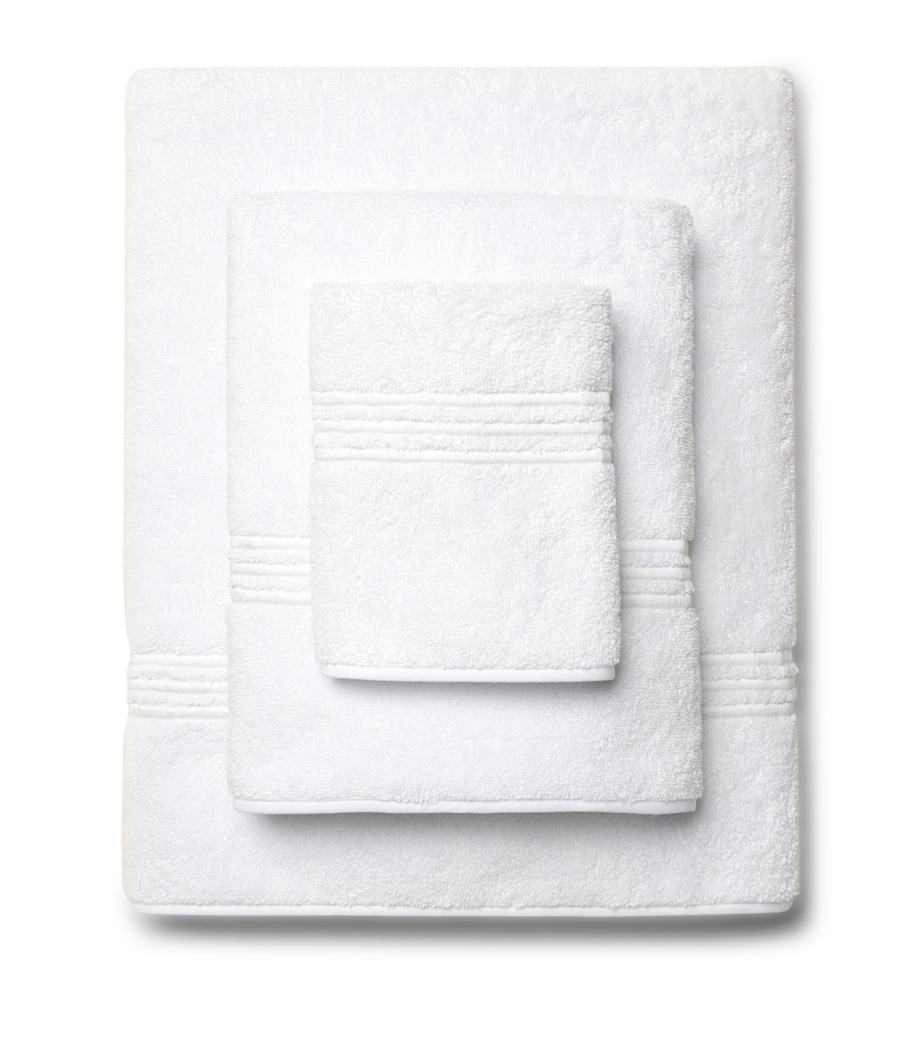 Tre Righe Hand Towel (50cm x 75cm) WHITE/WHITE Image 3
