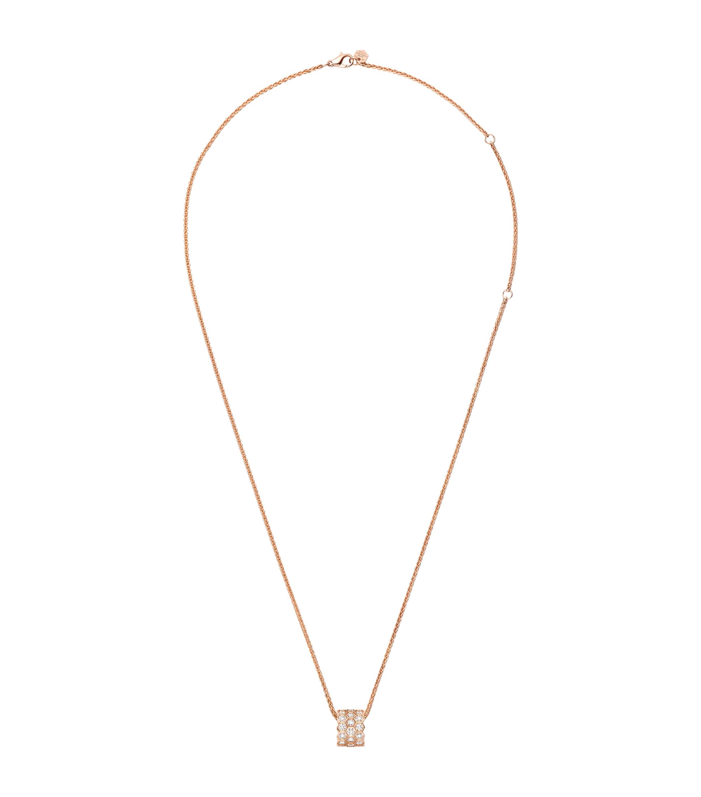 Chaumet Rose Gold And Diamond Bee My Love Necklace In Grey