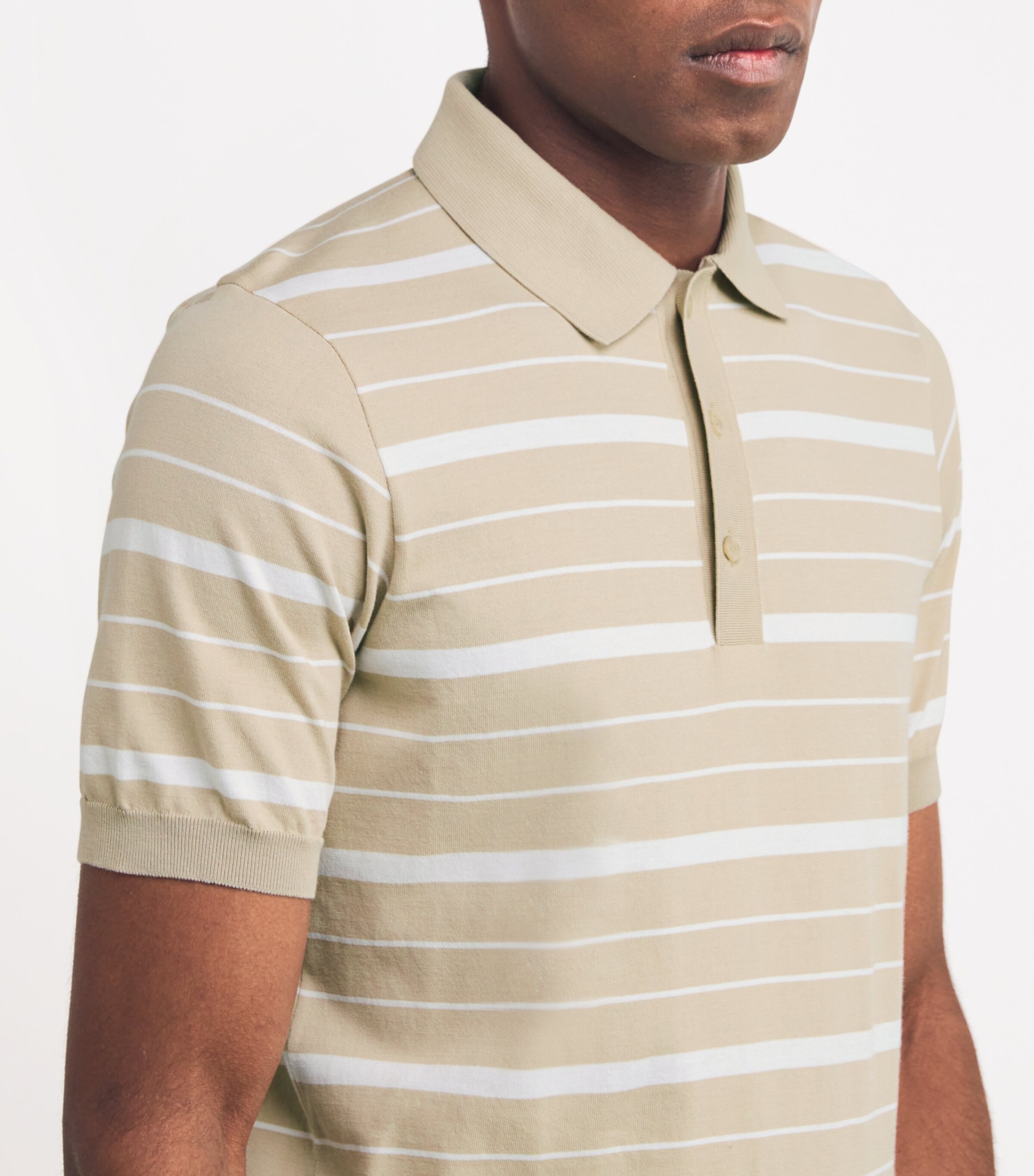 Cotton Striped Polo Shirt 300BRIGHT WHITE-FOG Image 5