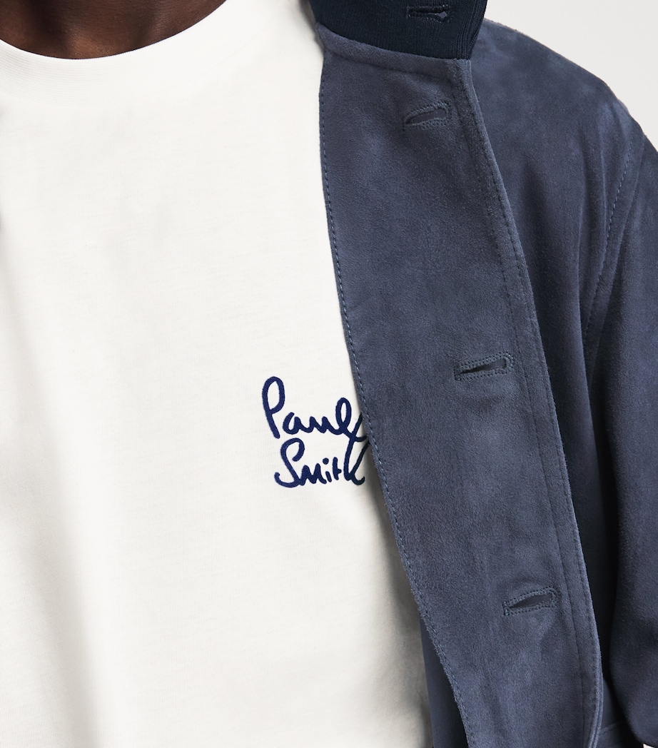 Paul Smith Mens Cotton Embroidered Logo T-Shirt White Image 3