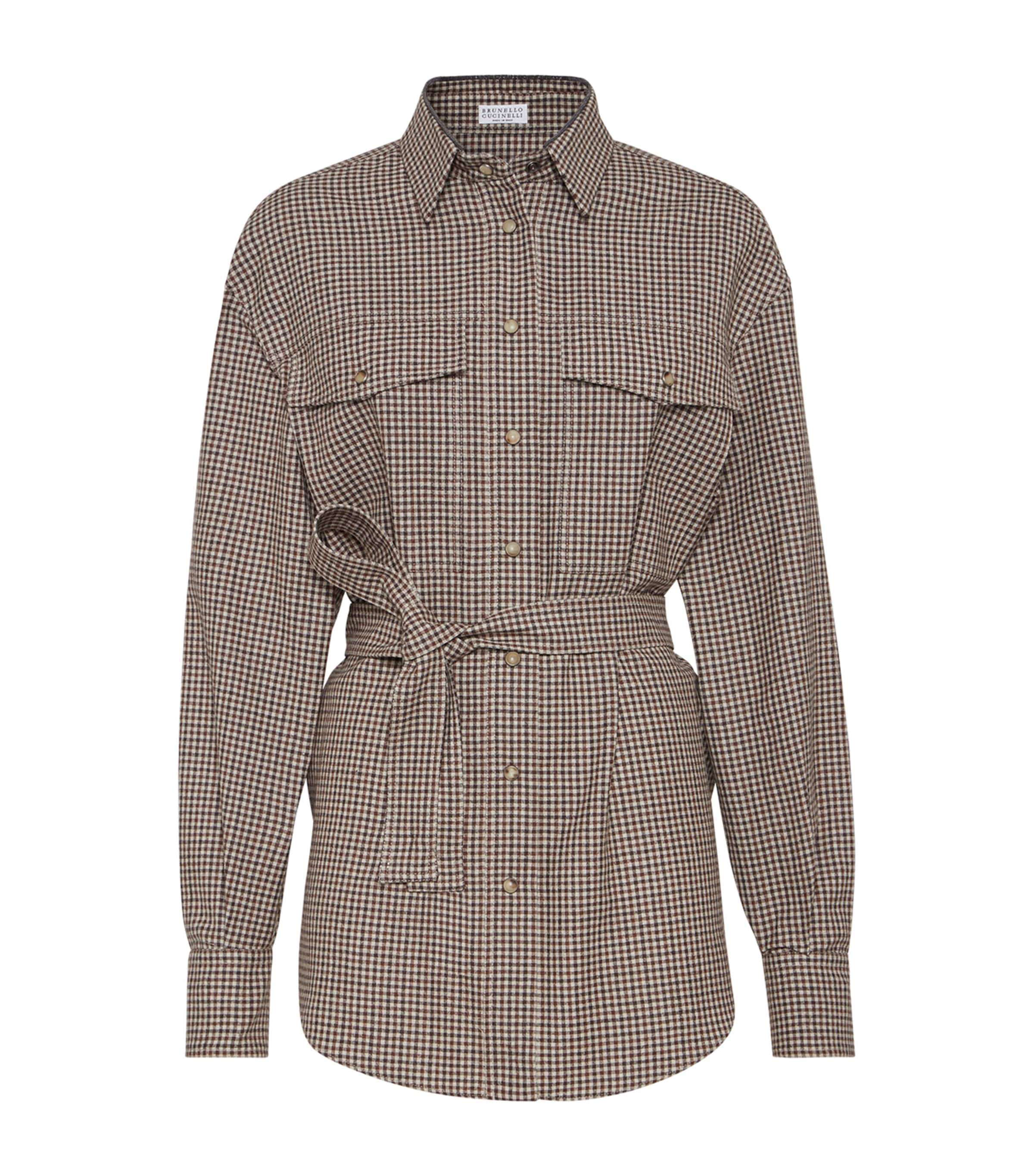 Brunello Cucinelli Virgin Wool Shirt In Brown